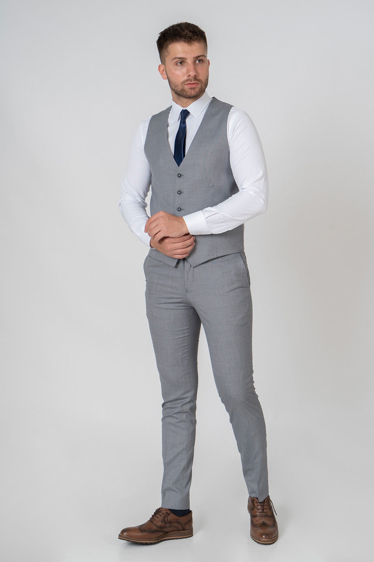 White StoneWHİTE STONE  2022-Y  TY171 DESENLİ YELEKLİ  TAKIM ELBİSE  133 KALIP REGULAR  DESENLİ