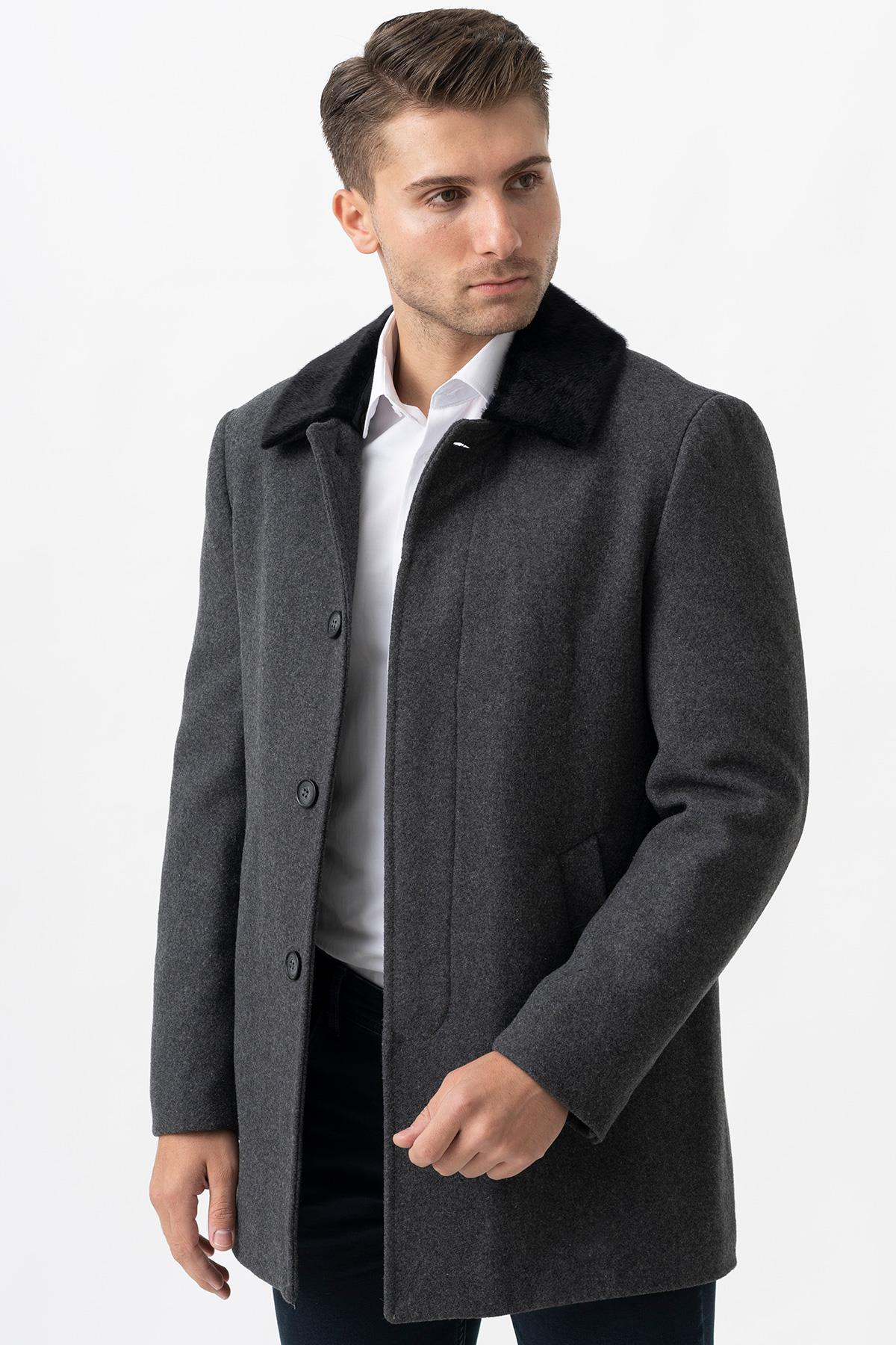 White StoneWHİTE STONE  2024-K  4016 BERBERİ YAKA  KABAN    FÜME