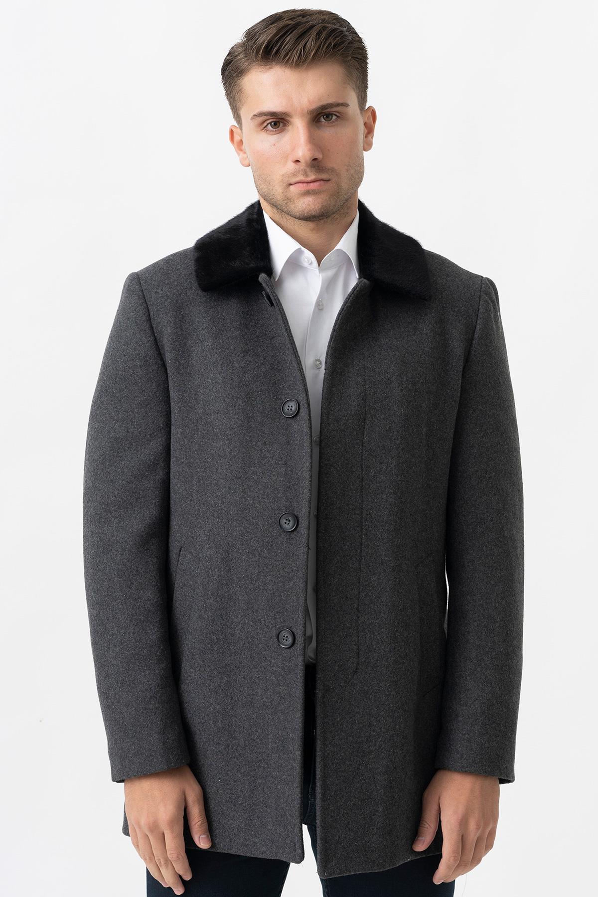 White StoneWHİTE STONE  2024-K  4016 BERBERİ YAKA  KABAN    FÜME