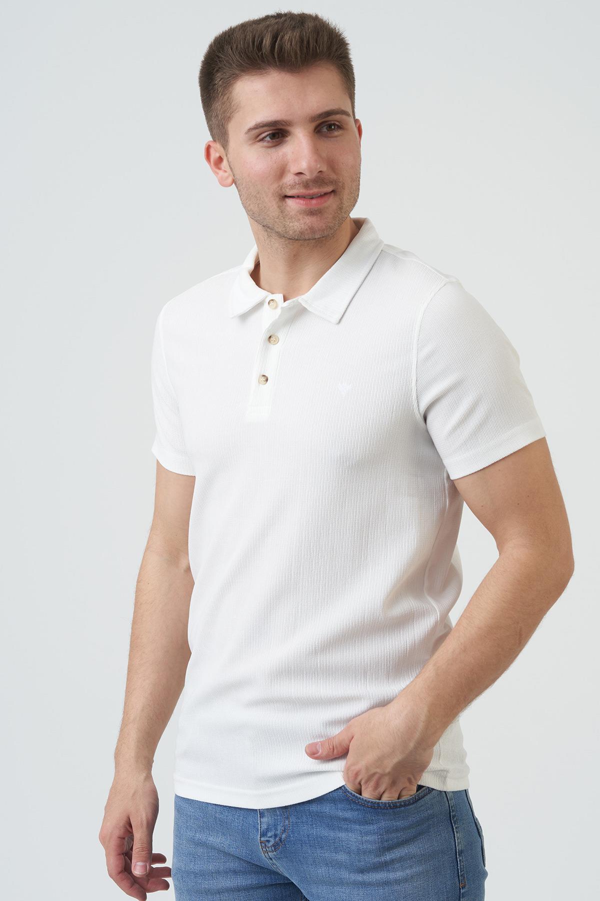 White StoneWHİTE STONE  2024-Y  10204  YAKALI  TSHIRT    BEYAZ