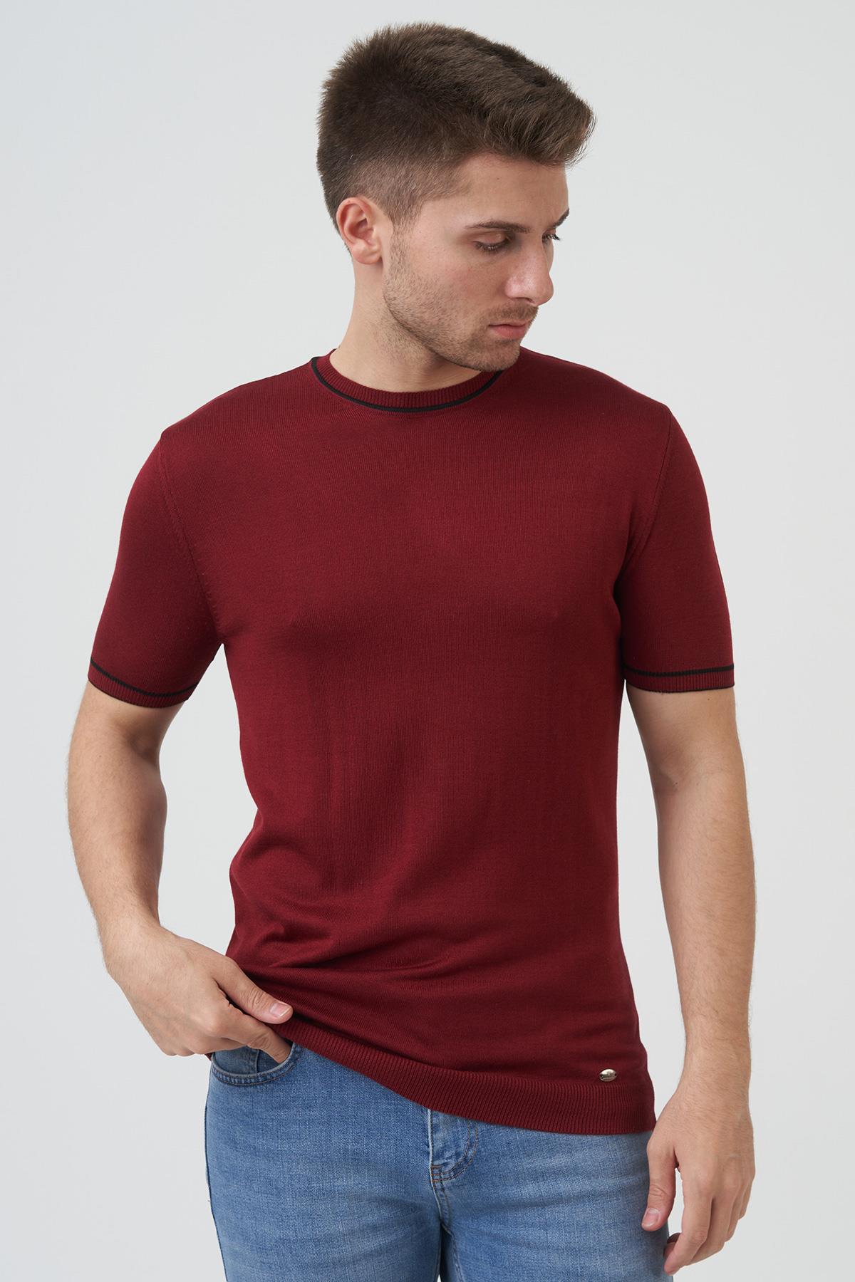 White StoneWHİTE STONE  2024-Y  16024  SIFIR YAKA TSHIRT    BORDO
