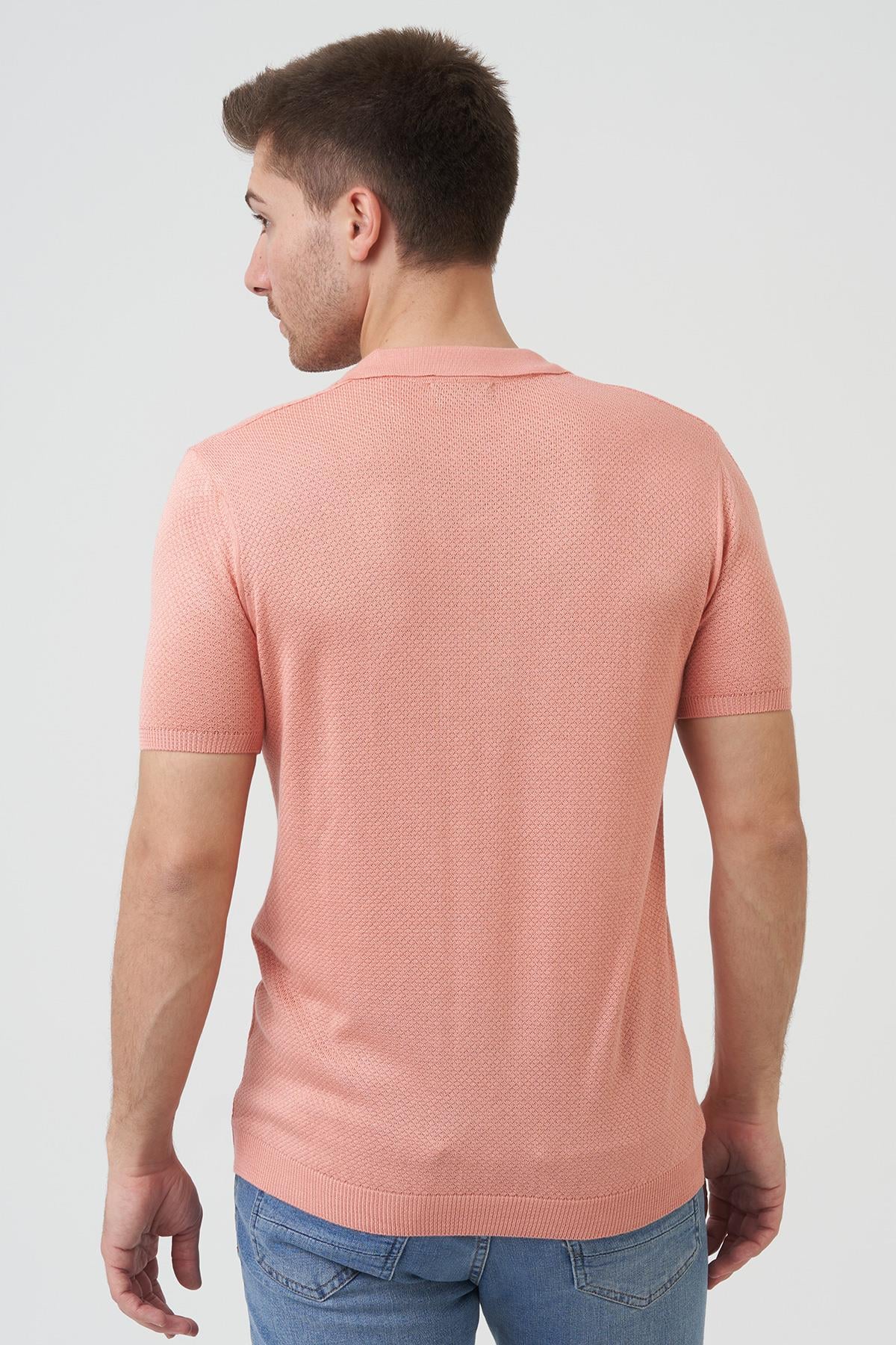 White StoneWHİTE STONE  2024-Y  16039 KABARTMA YAKALI  TSHIRT    SOMON