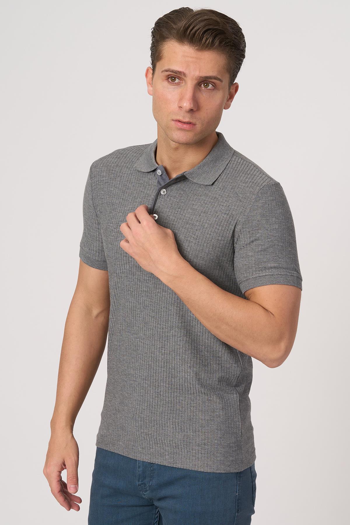 White StoneWHİTE STONE  2025-Y  3226-Y  POLA YAKA TSHIRT    ANTRASİT