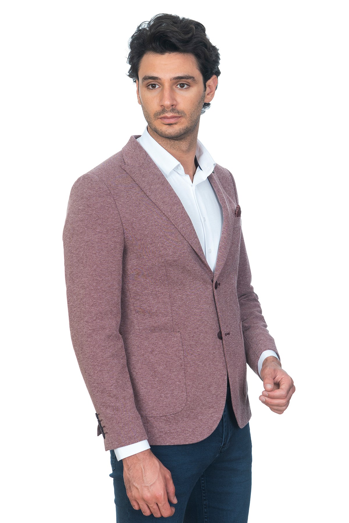 White StoneWhite Stone Liege Ceket Slim Fit Desenli Bordo