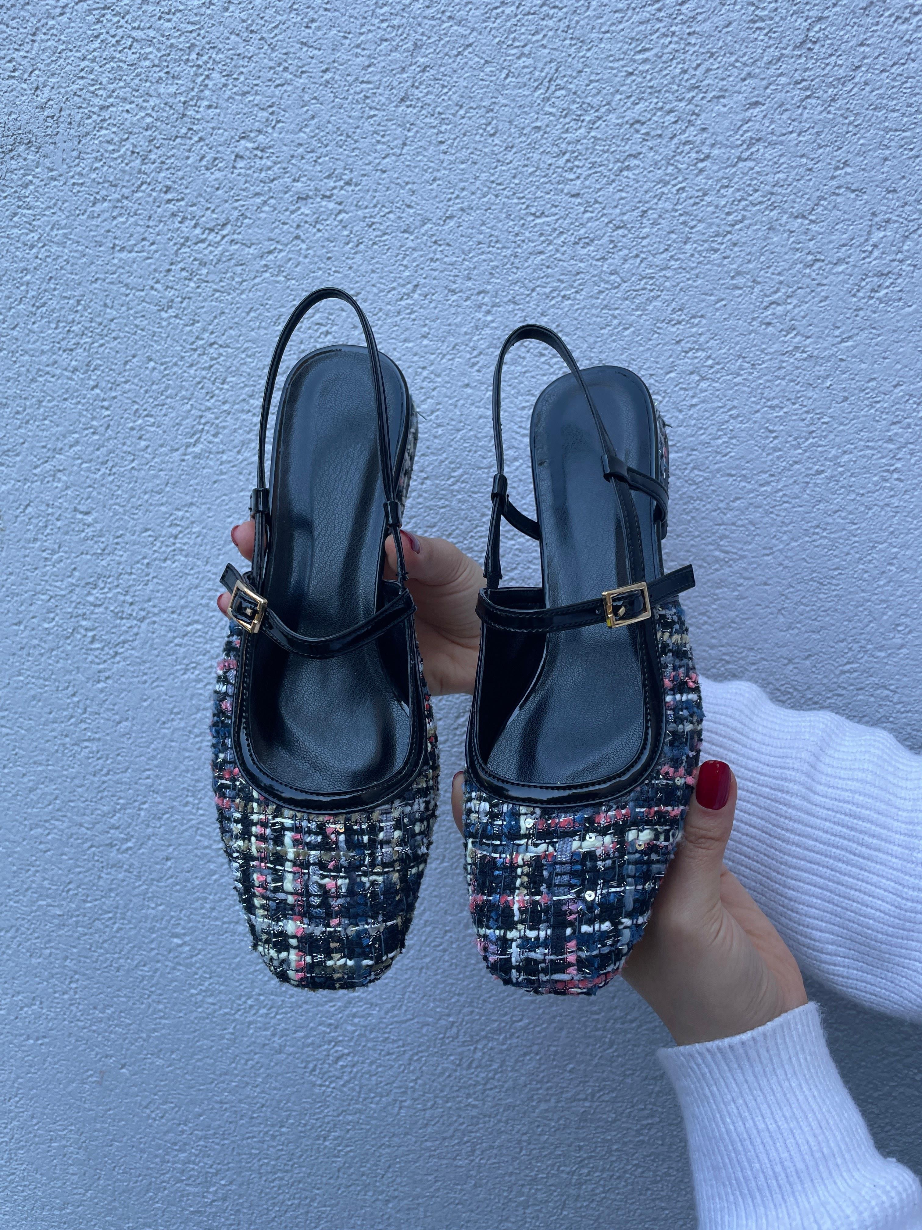 Denisa Tüvit Kumaş Siyah Kırçıllı Renk Babet