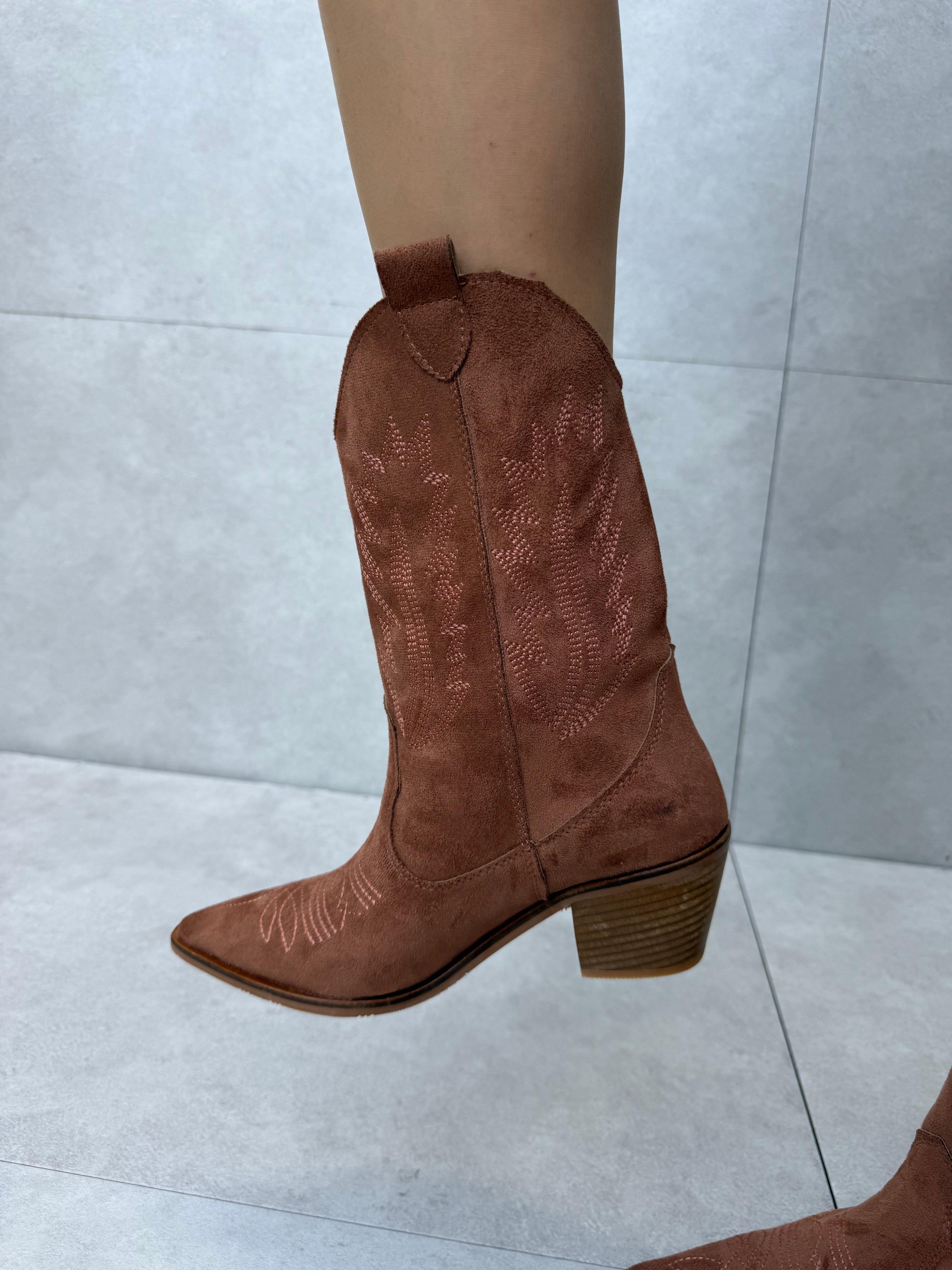 Deswa Taba Süet Kısa Kovboy Bot