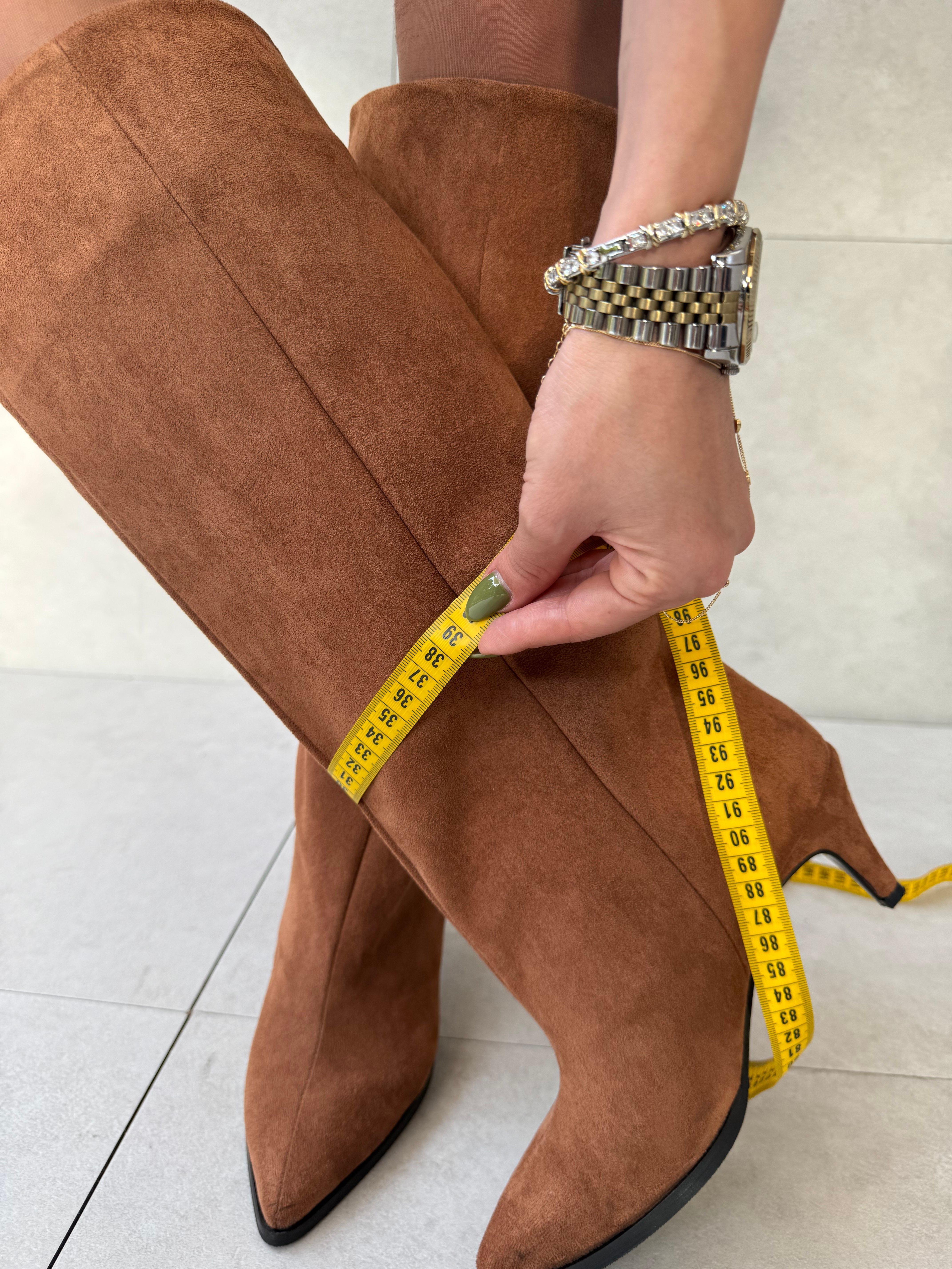 Jules Taba Süet XL Kesim İnce Topuklu Çizme