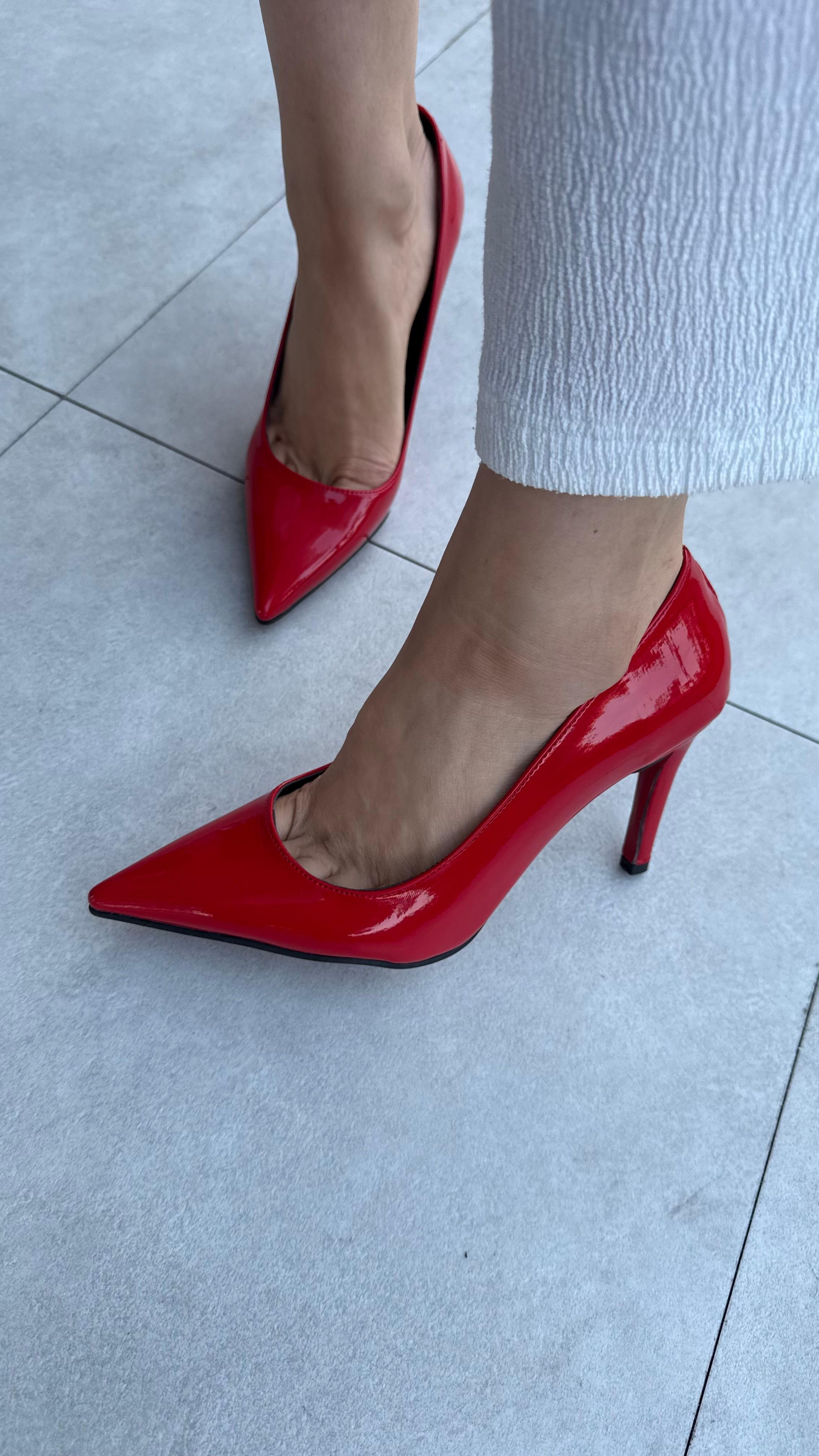 Stacy Kırmızı Rugan Kadın Stiletto