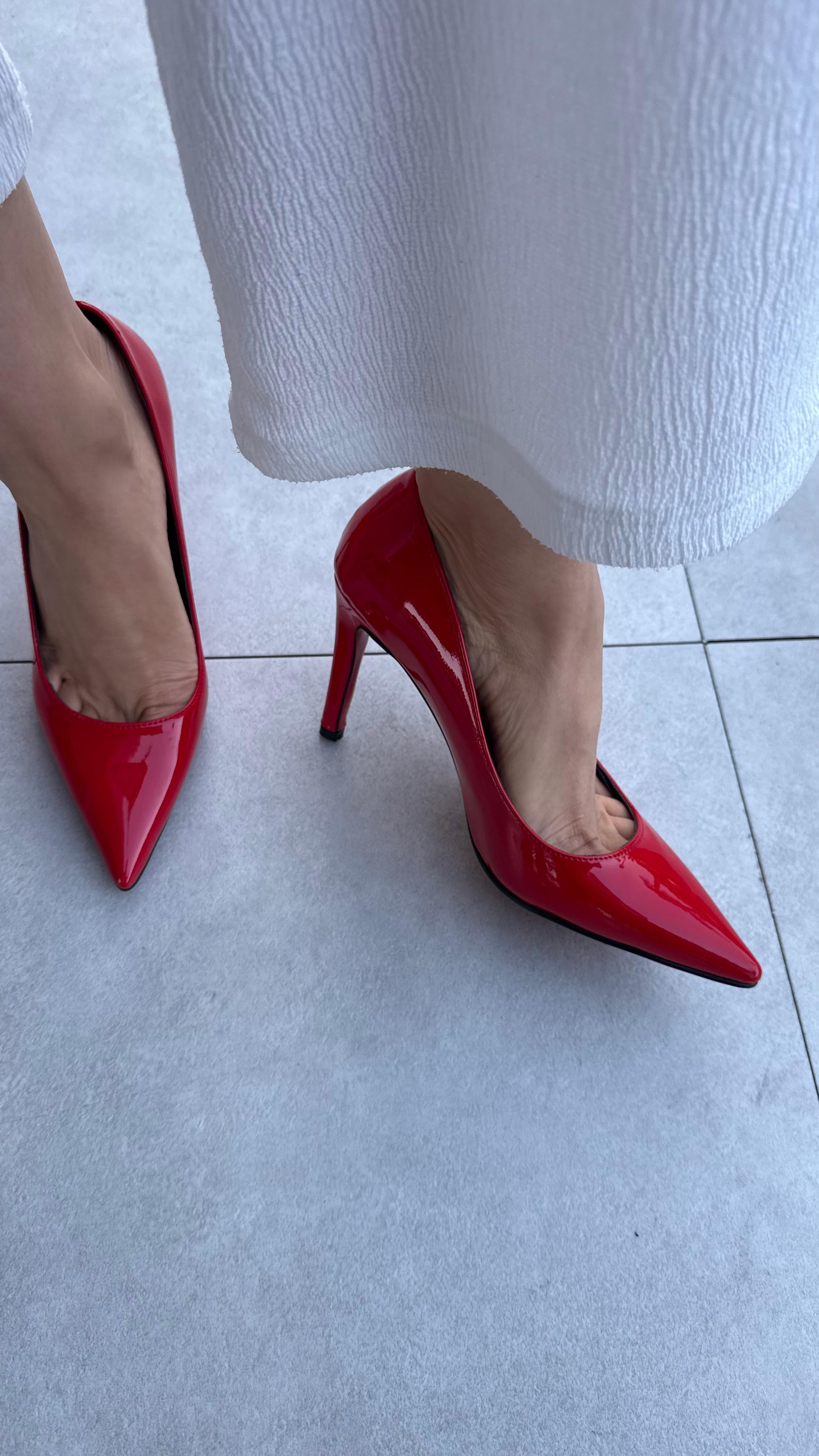 Stacy Kırmızı Rugan Kadın Stiletto