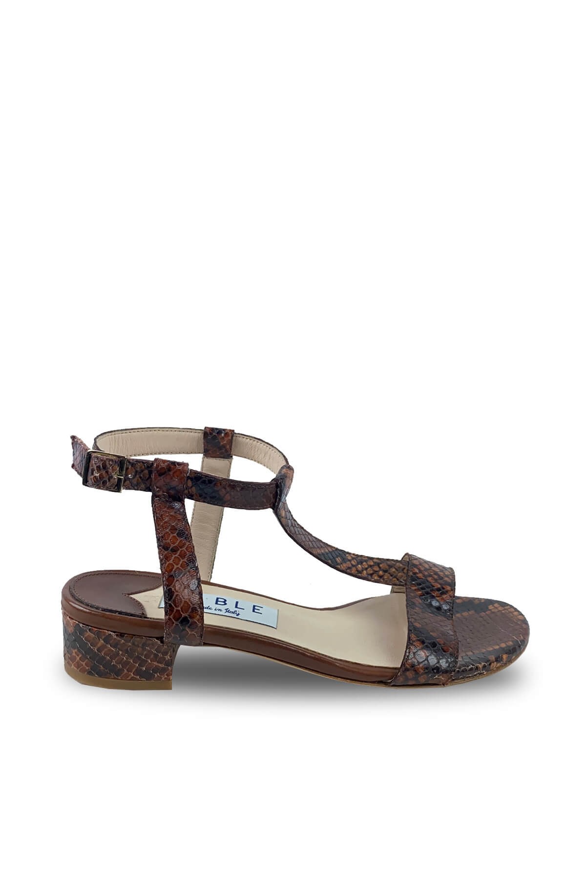 Le Ble Piton Baskılı Mini Topuklu Sandalet (LB4170PA)