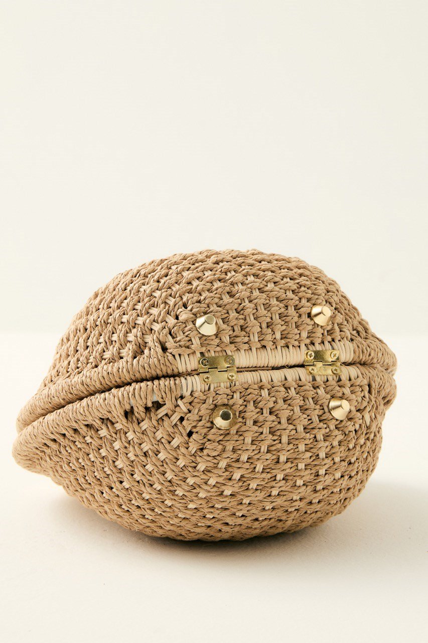 Bombel Hasır Örgü Çanta - Camel