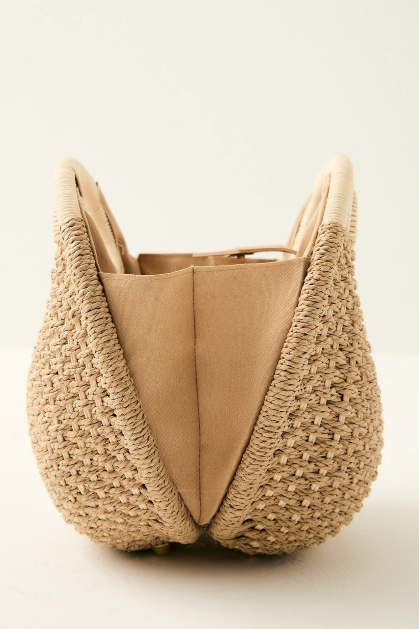 Bombel Hasır Örgü Çanta - Camel