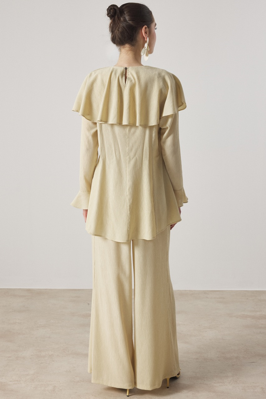 Omuzdan Allerli Mono Piliseli Takım - Olive