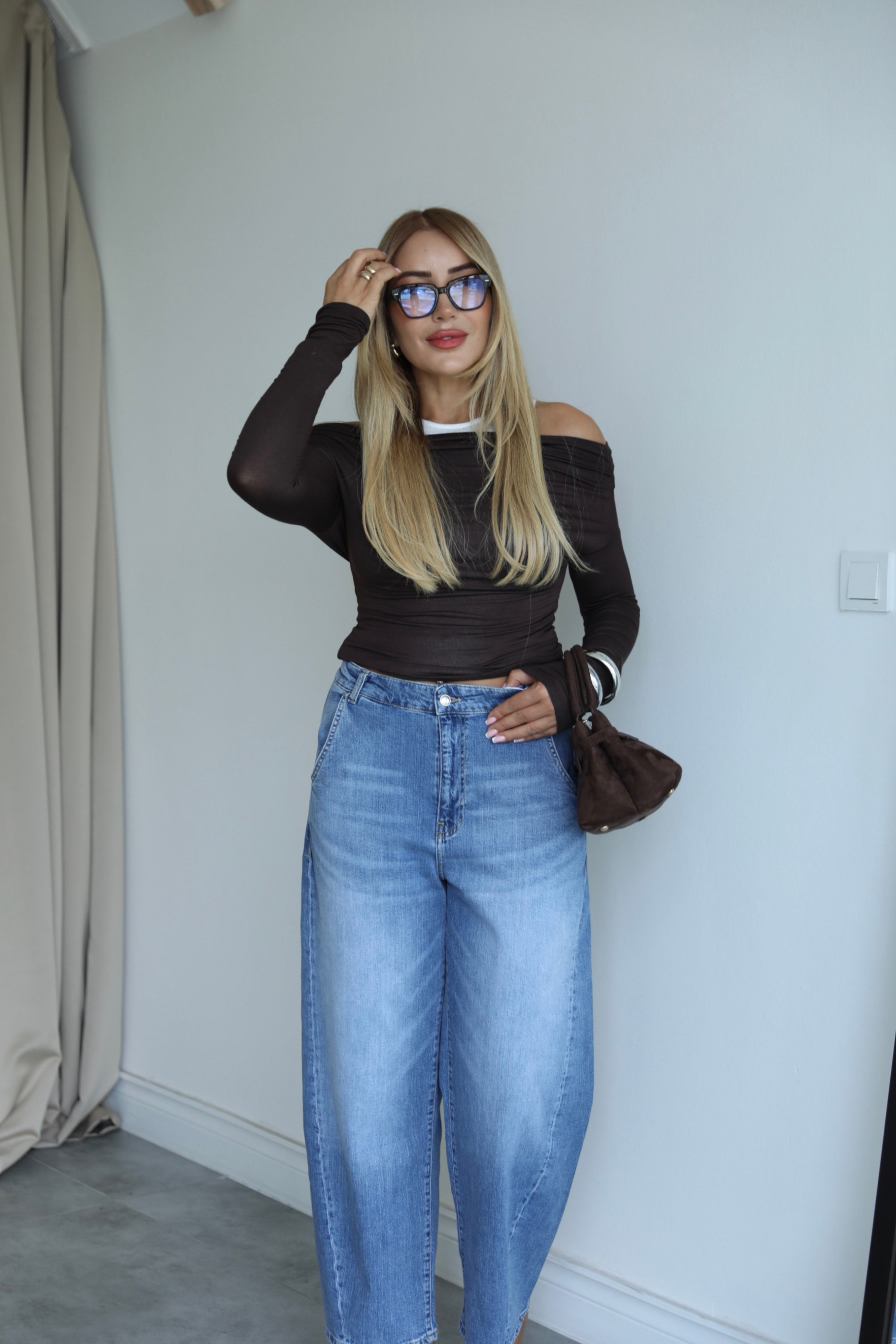 Açık Mavi Barrel Jean