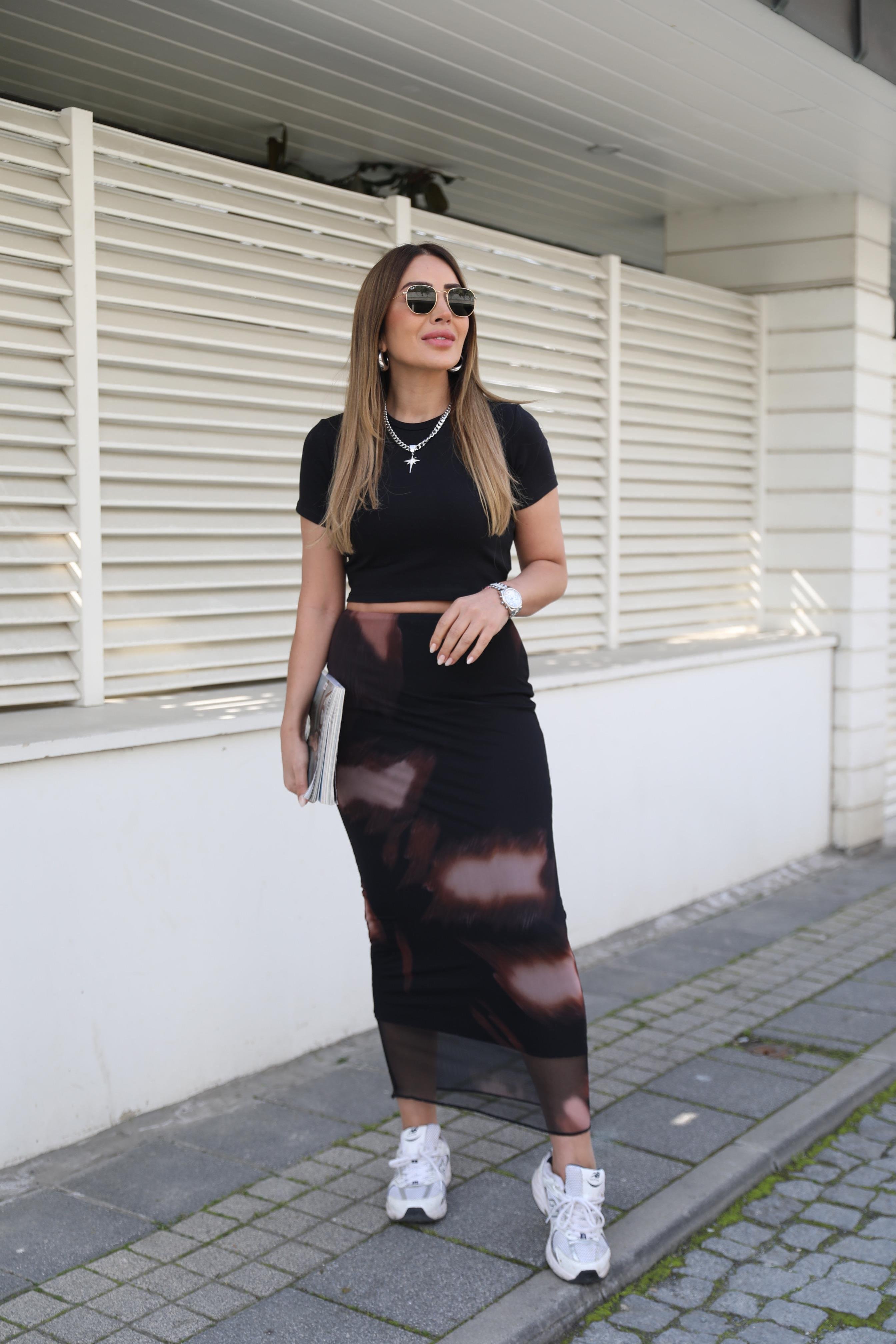 Batik Şifon Maxi Etek