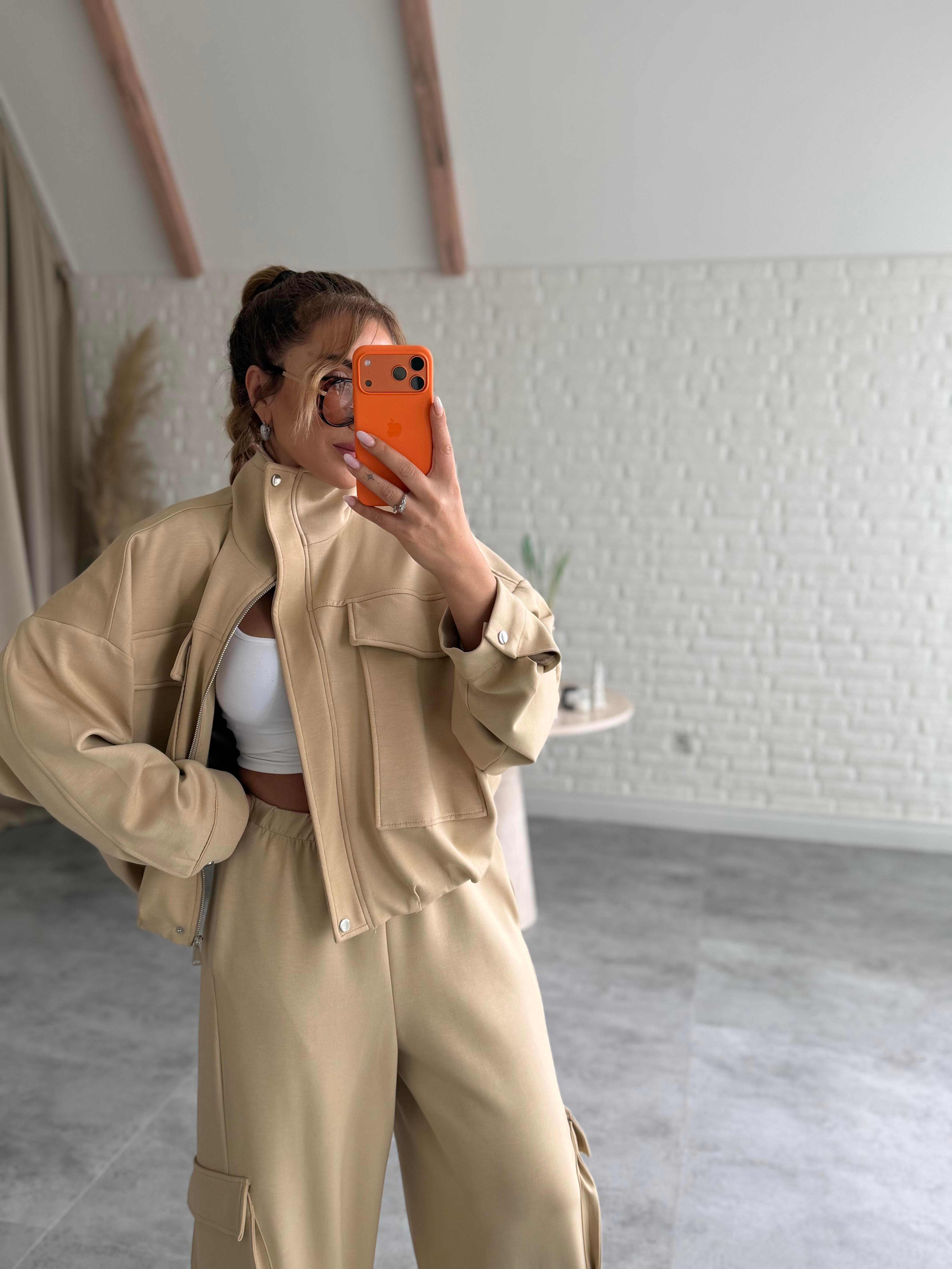 Bej Tasarım Oversize Takım