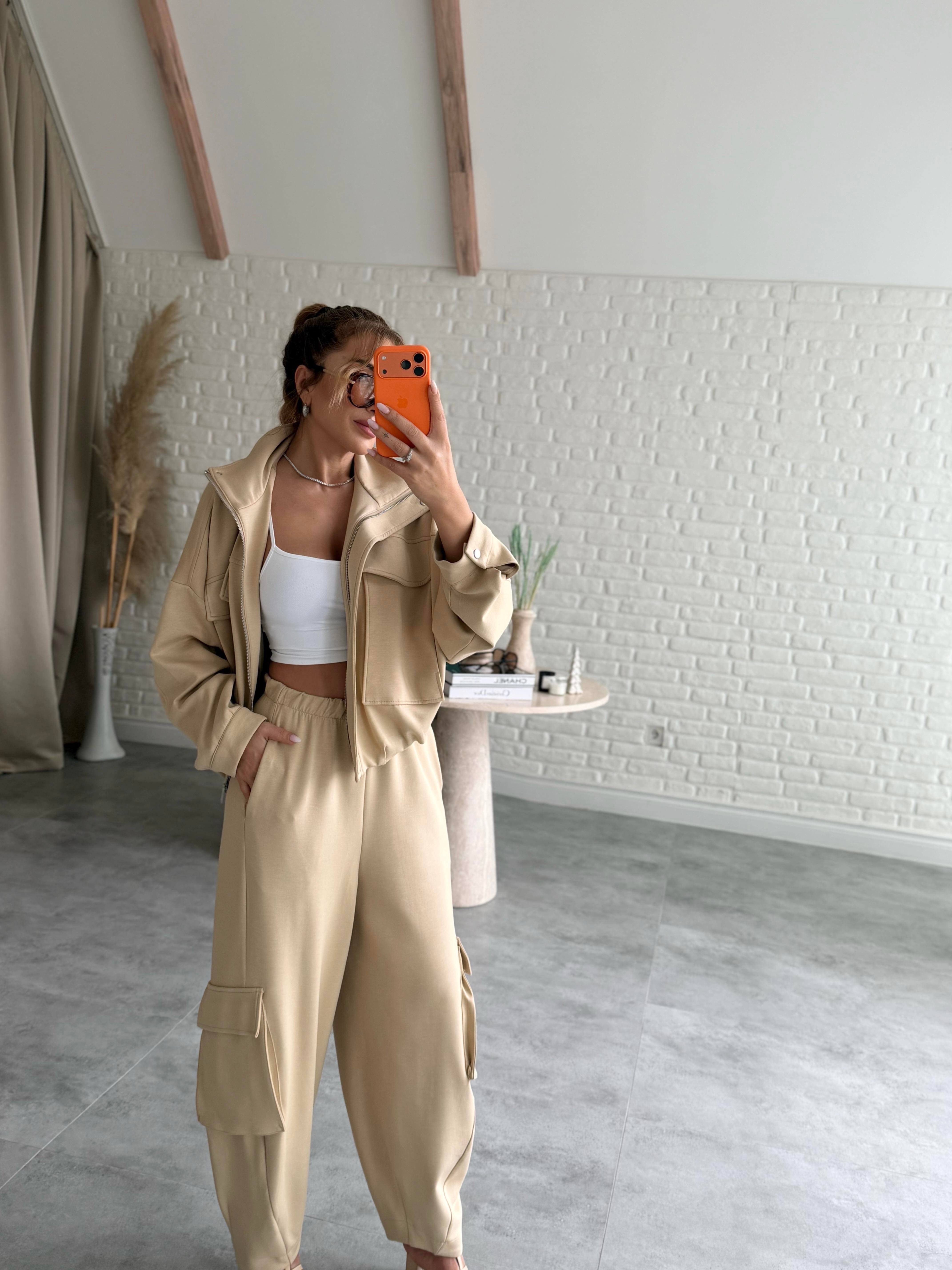 Bej Tasarım Oversize Takım