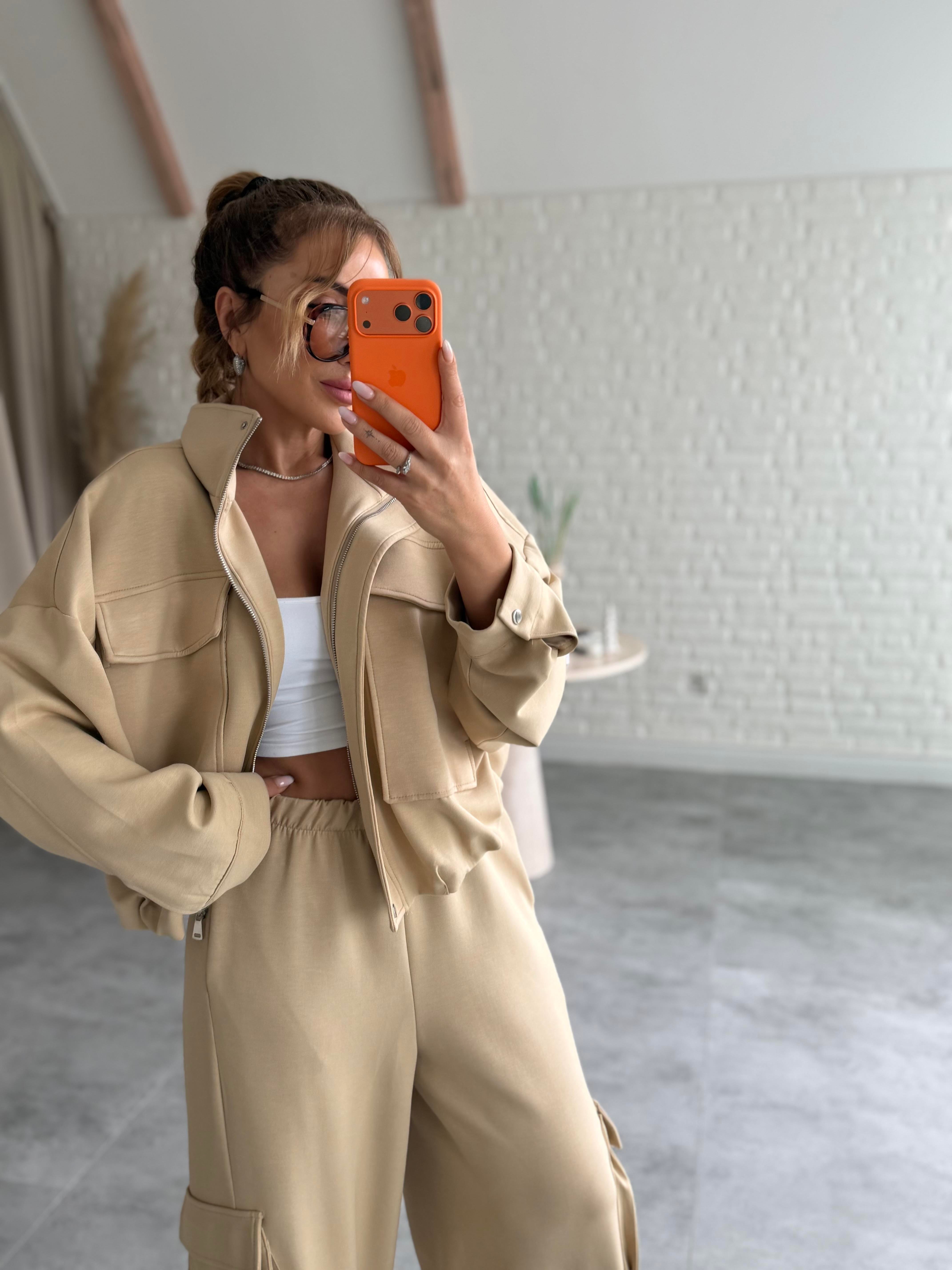 Bej Tasarım Oversize Takım