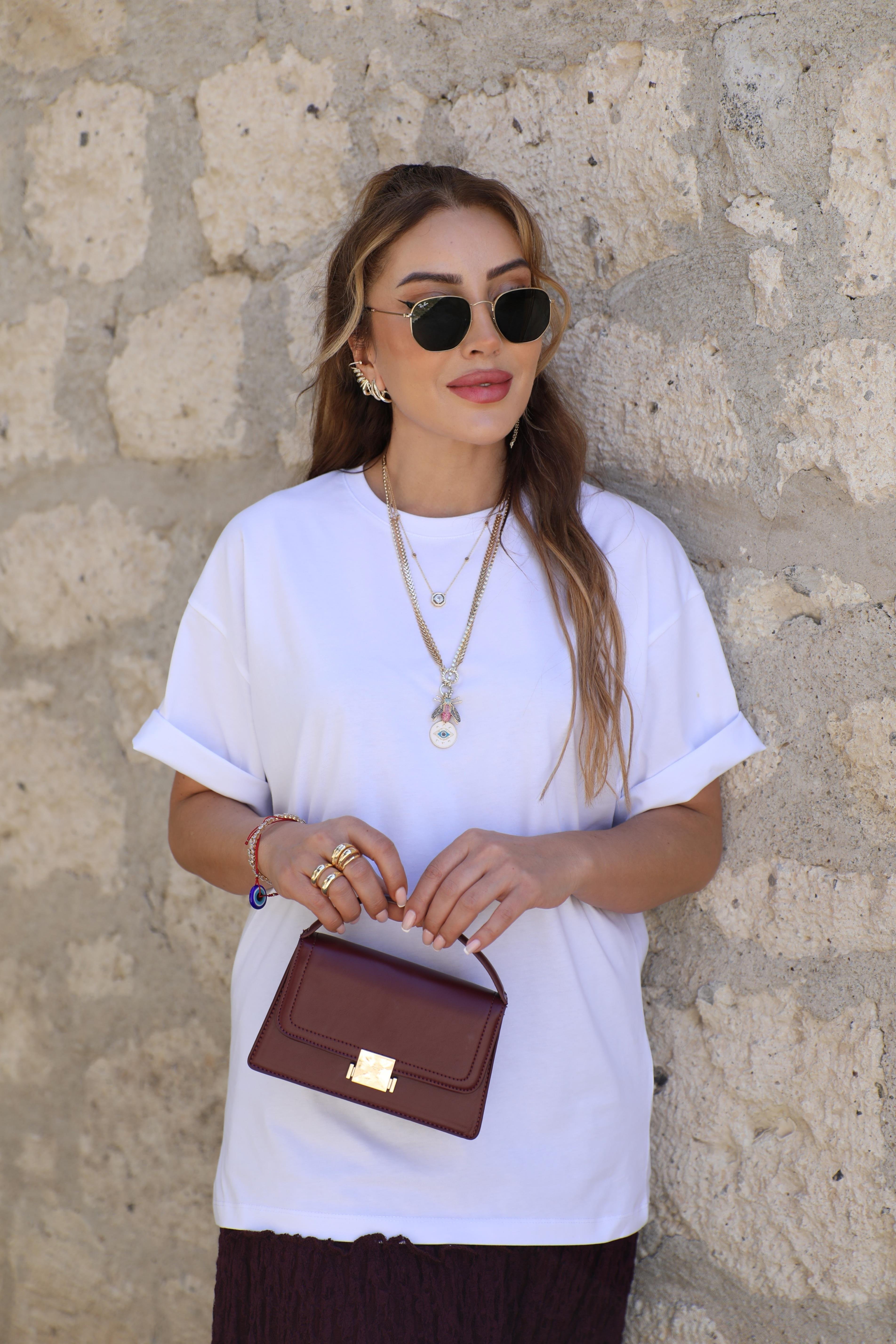 Beyaz Kısa Kollu Basic T-shirt
