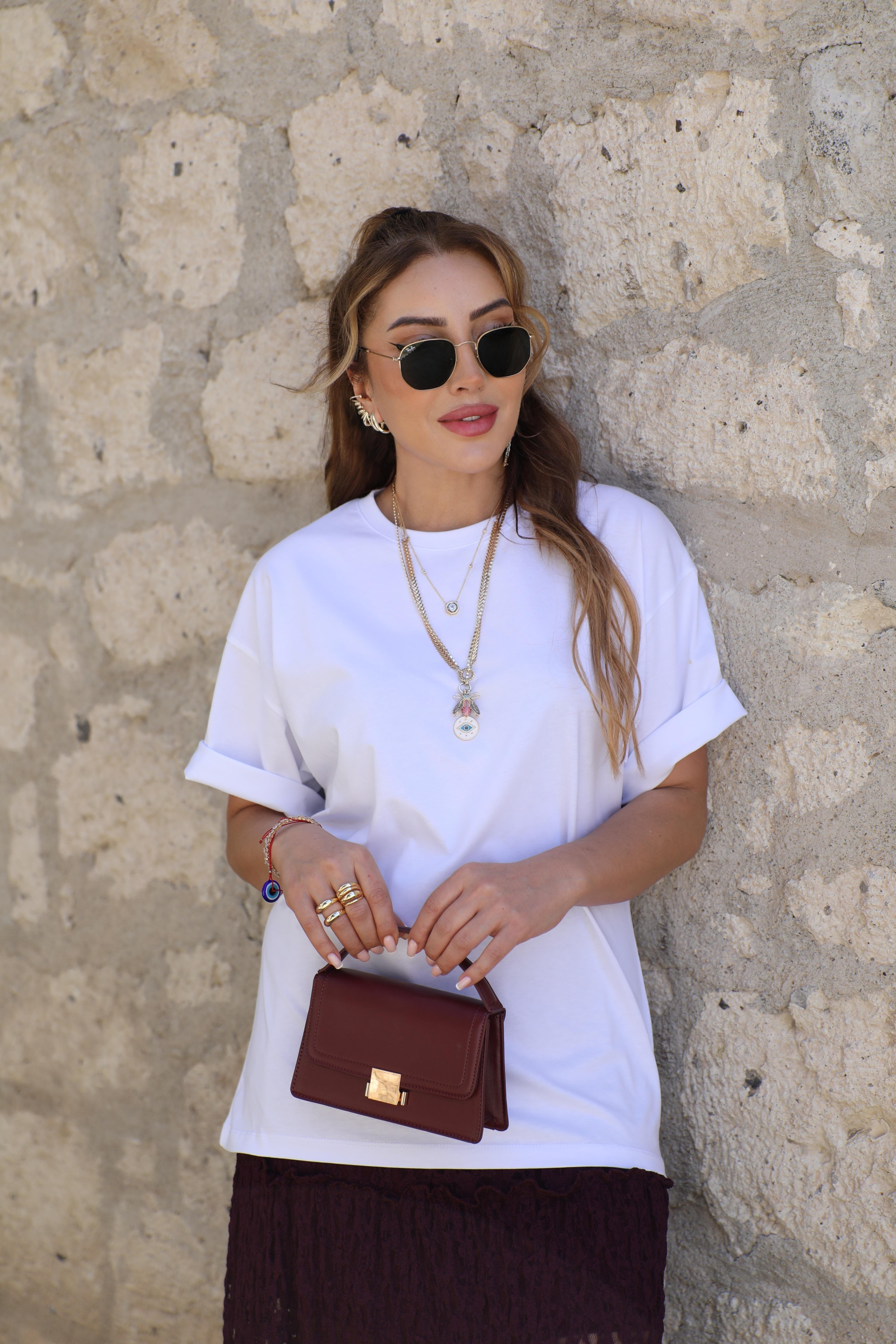 Beyaz Kısa Kollu Basic T-shirt
