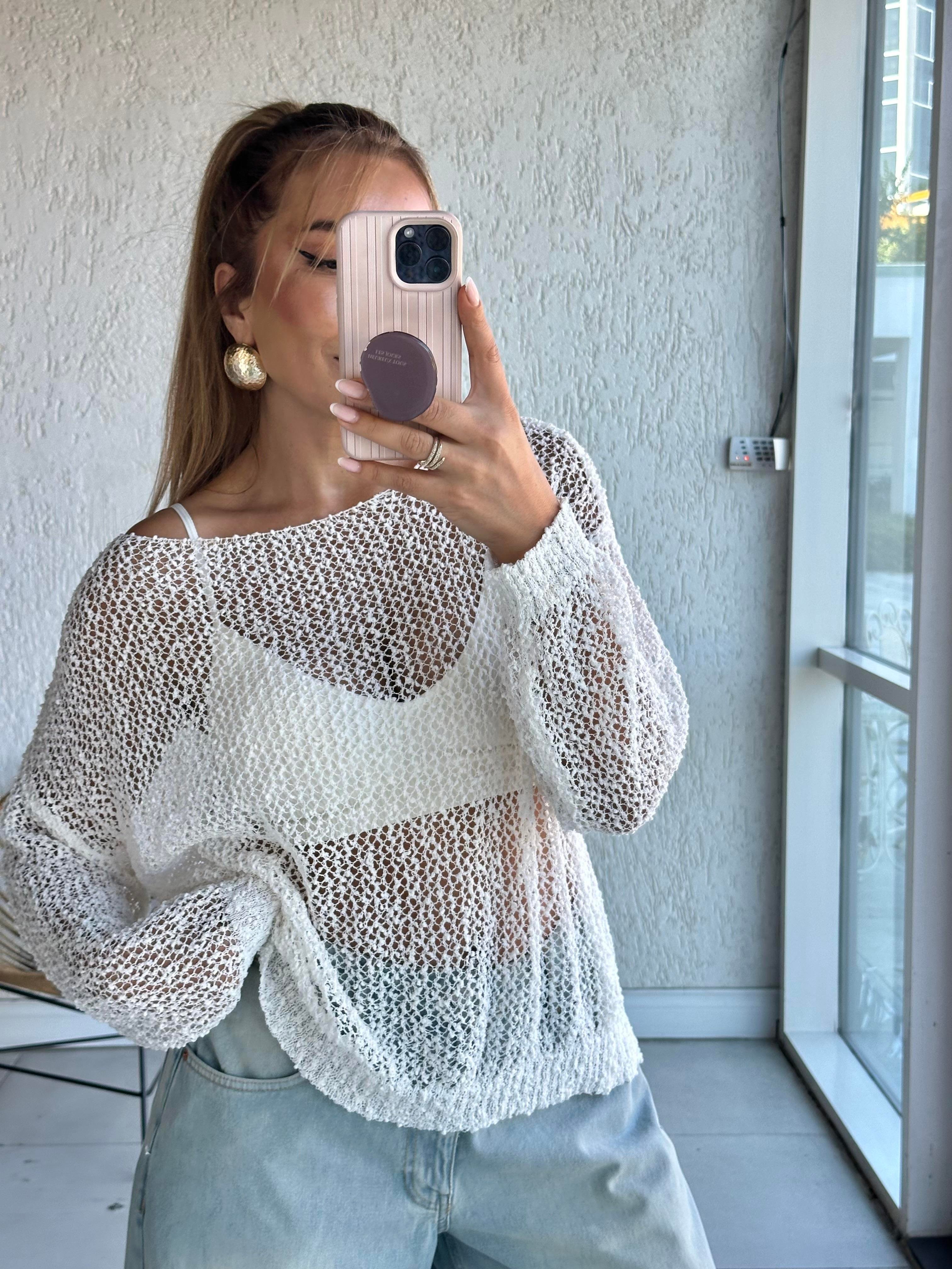 Beyaz Merserize Triko Bluz