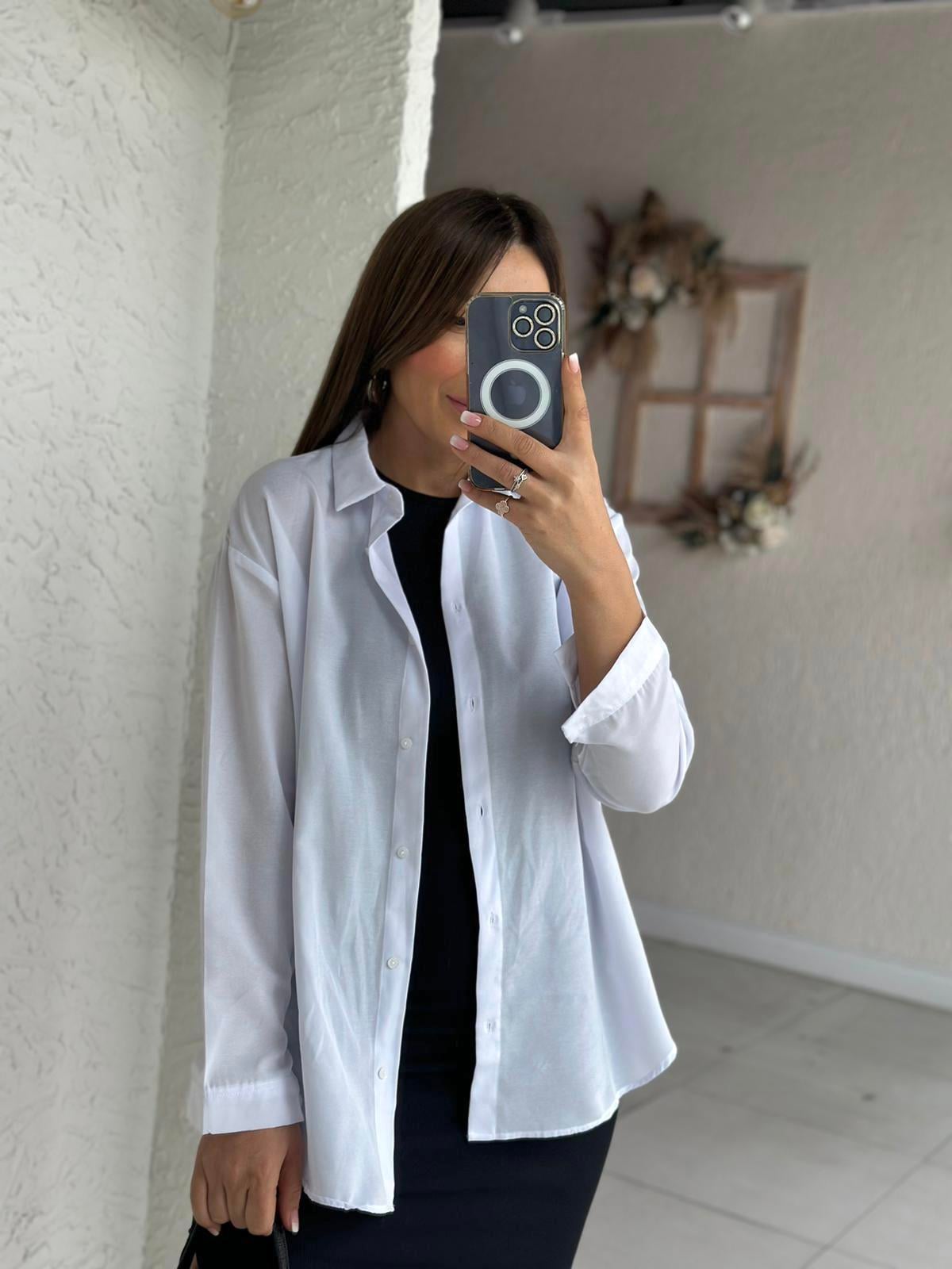Beyaz Oversize Gömlek