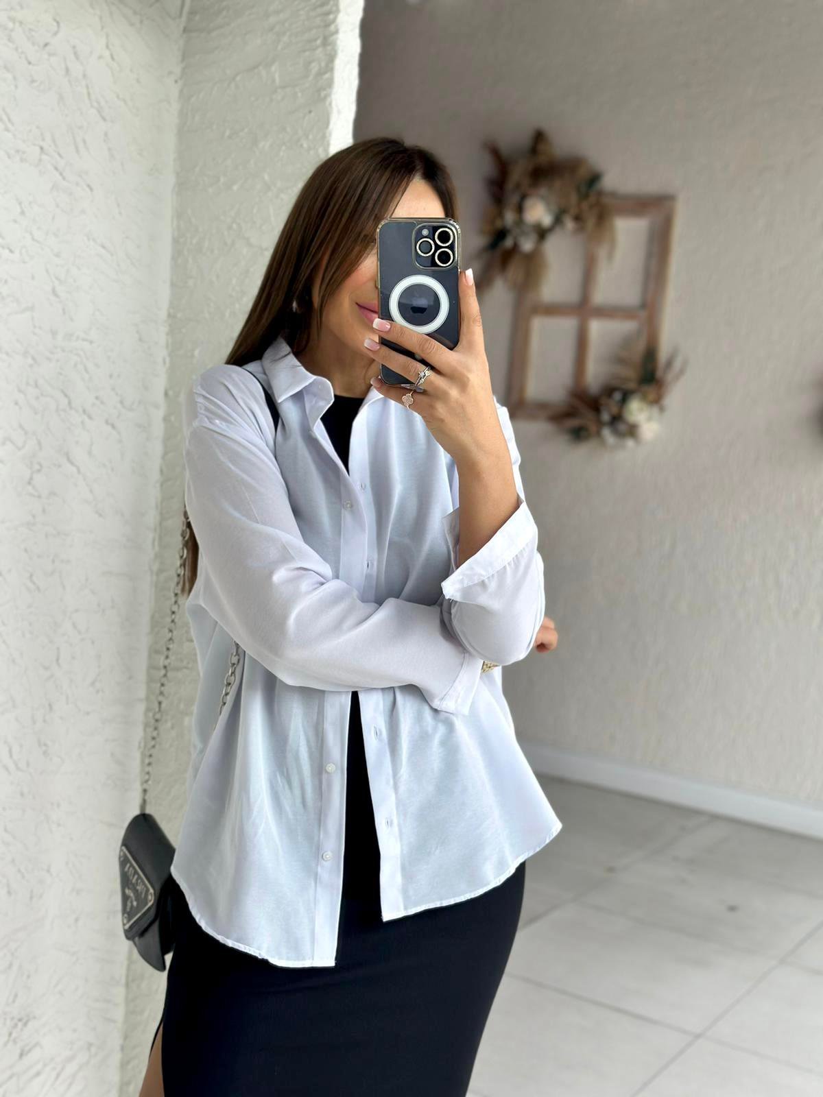 Beyaz Oversize Gömlek