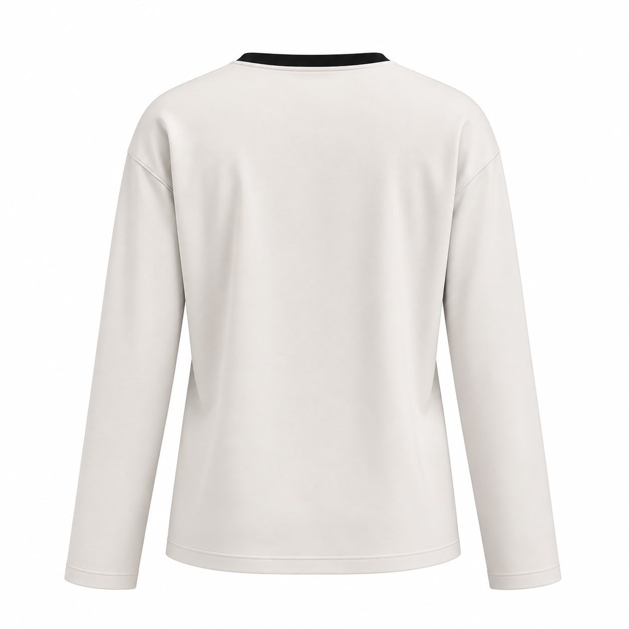 Beyaz Siyah Biyeli Basic T-shirt