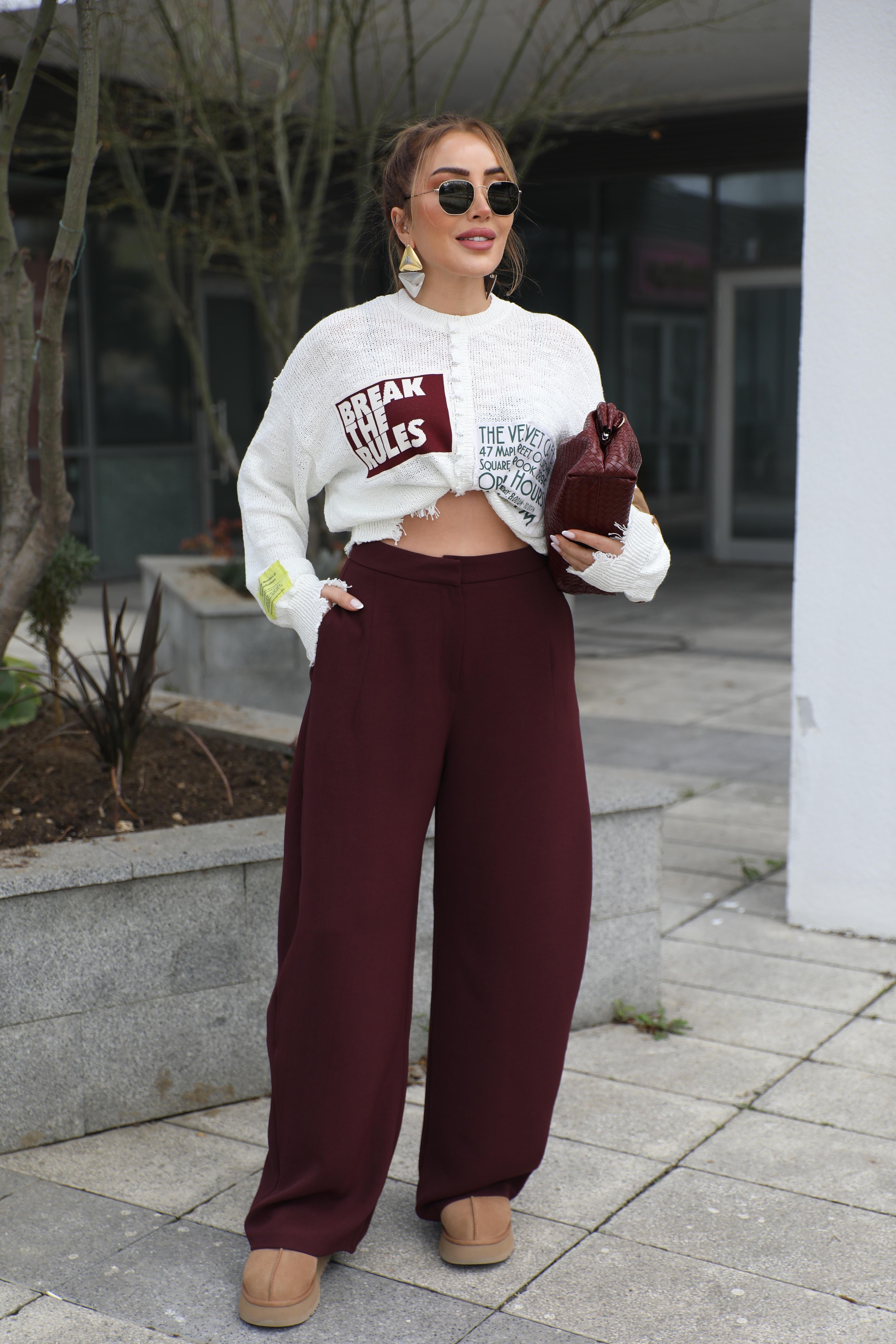 Bordo Balon Pantolon 