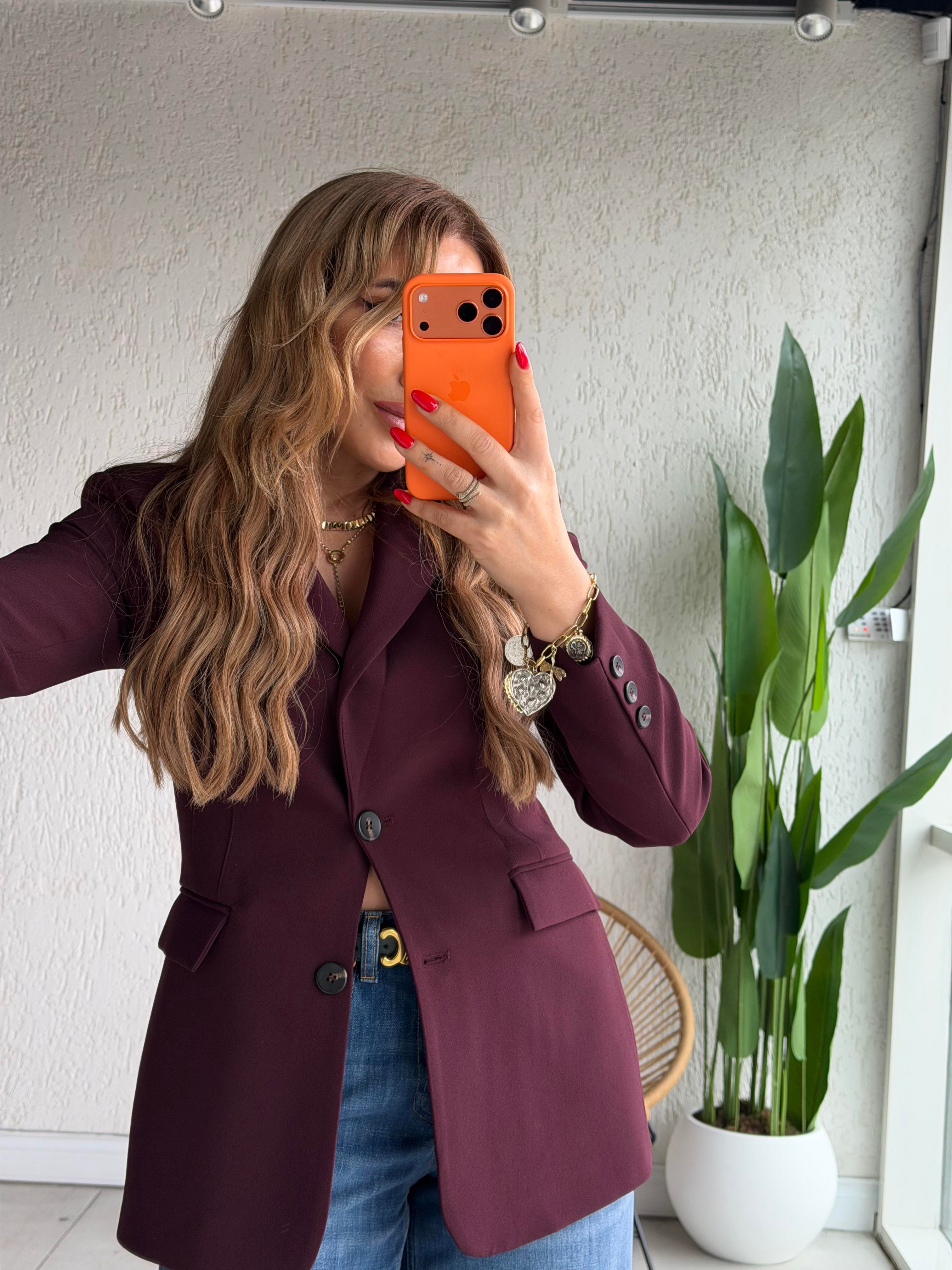 Bordo Pensli Premium Blazer Ceket