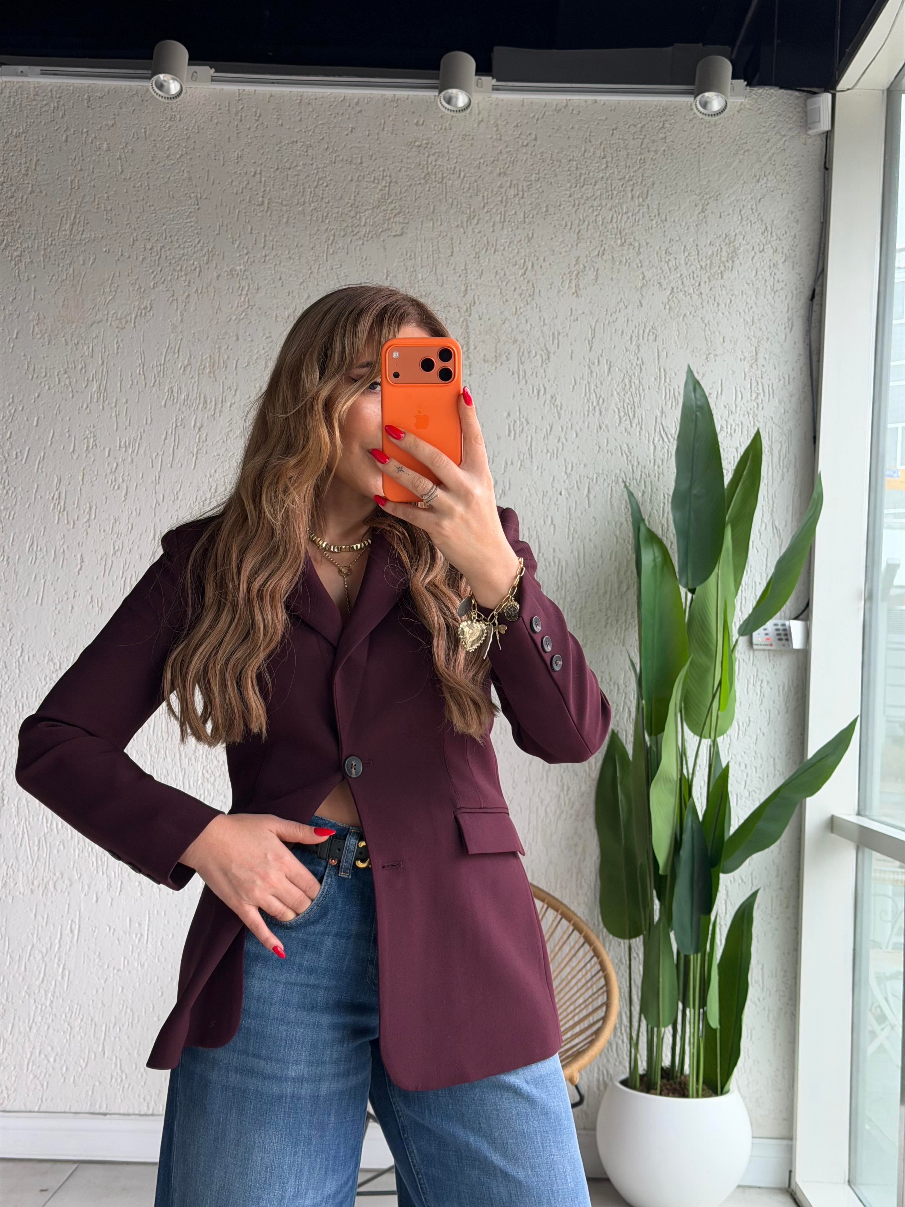 Bordo Pensli Premium Blazer Ceket
