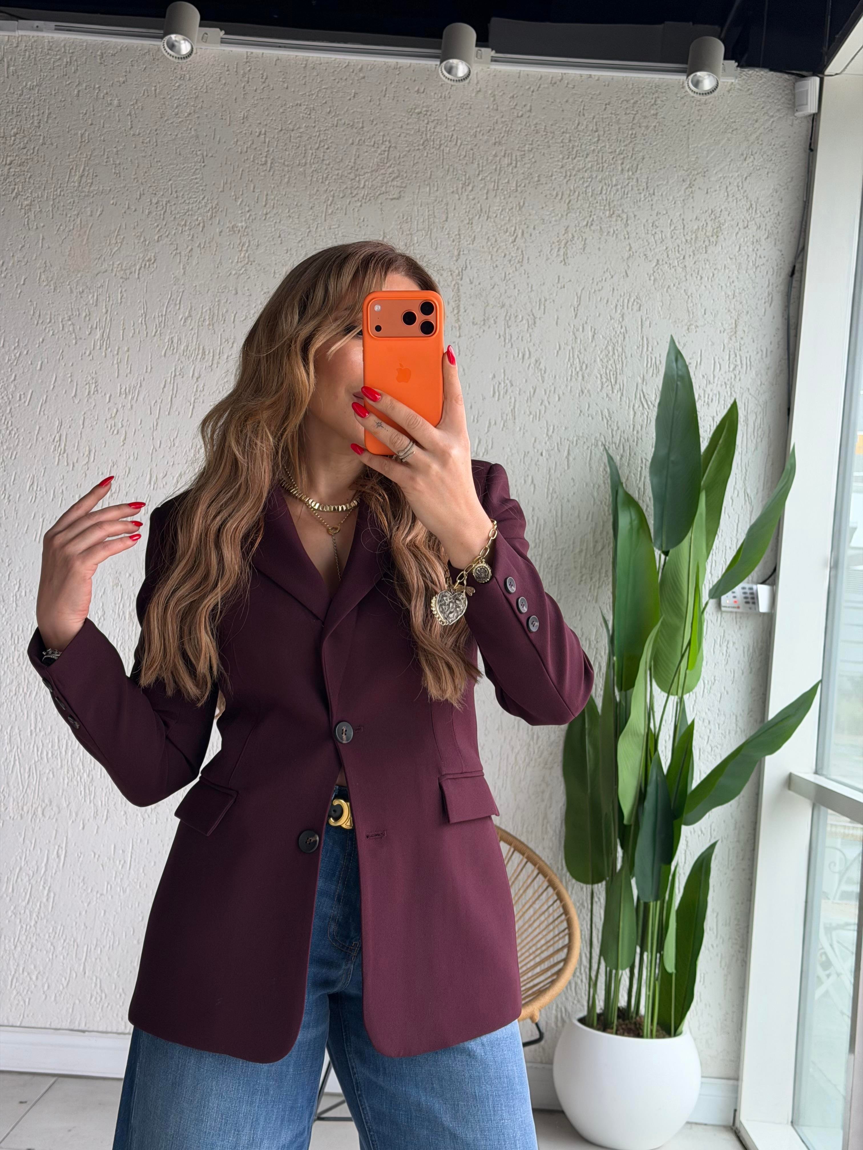 Bordo Pensli Premium Blazer Ceket