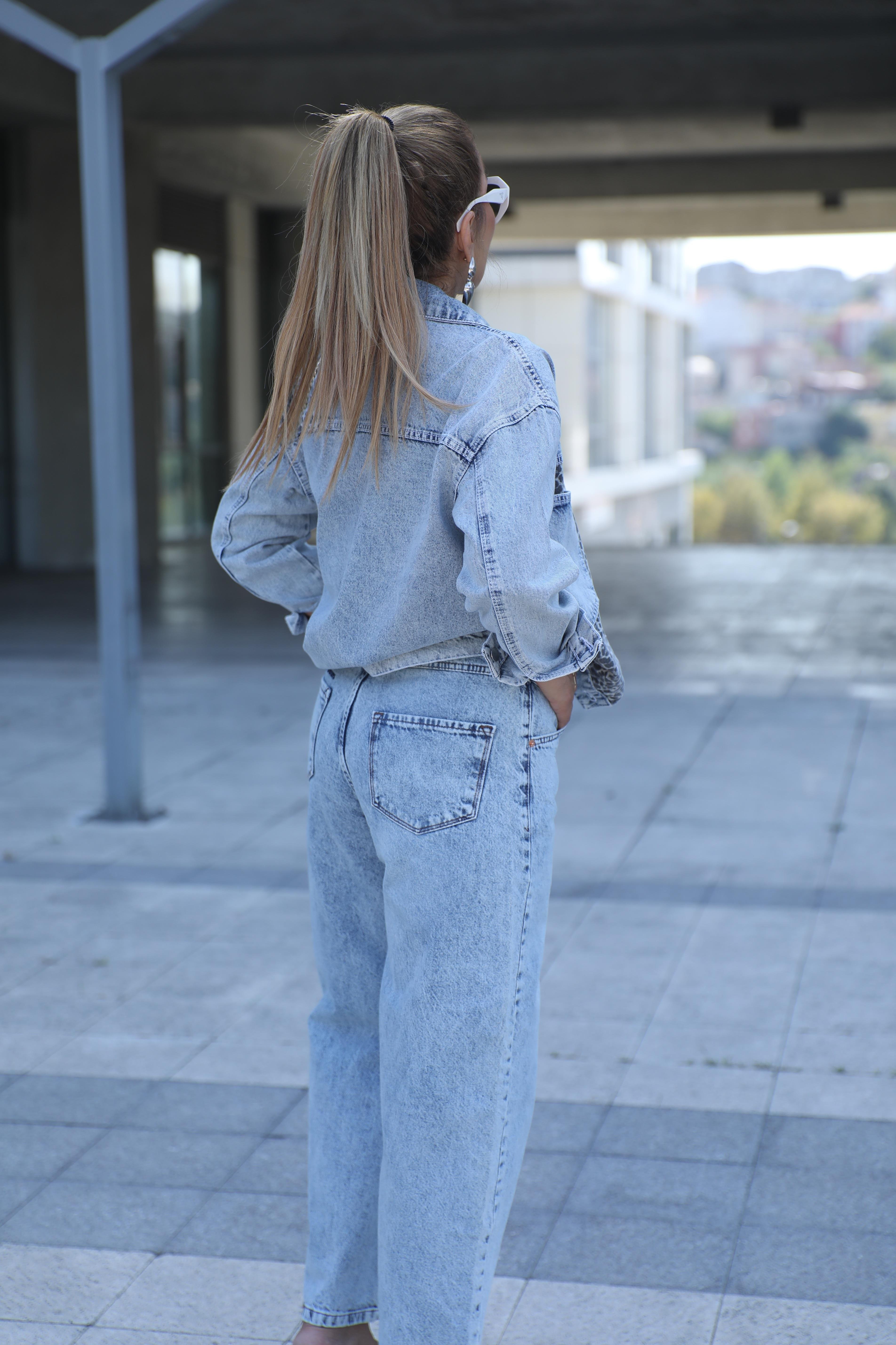 Cep Üstü Dikişli Denim 