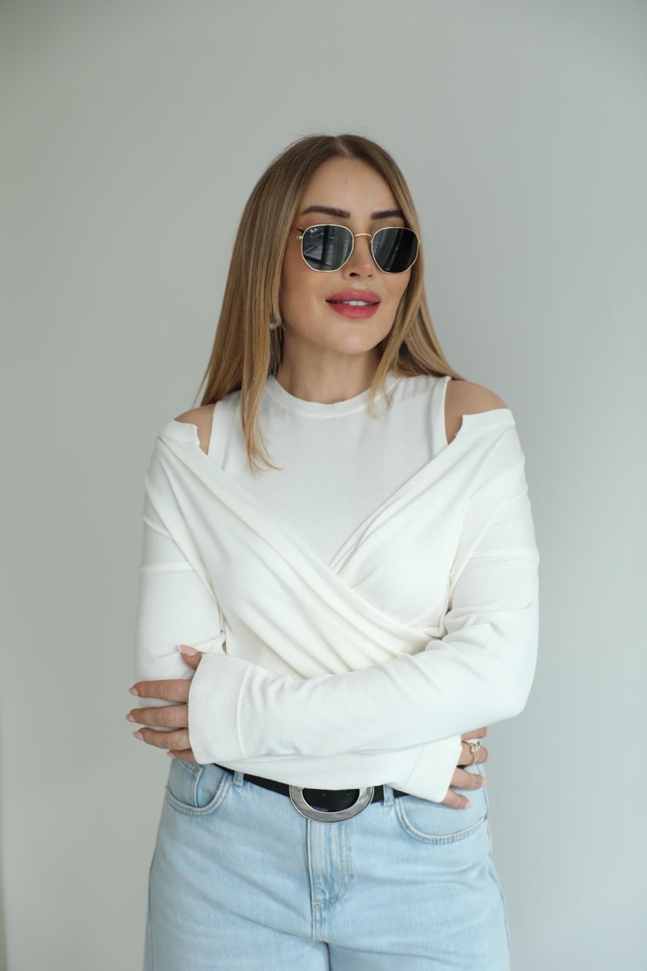 Ekru Atletli İkili Triko