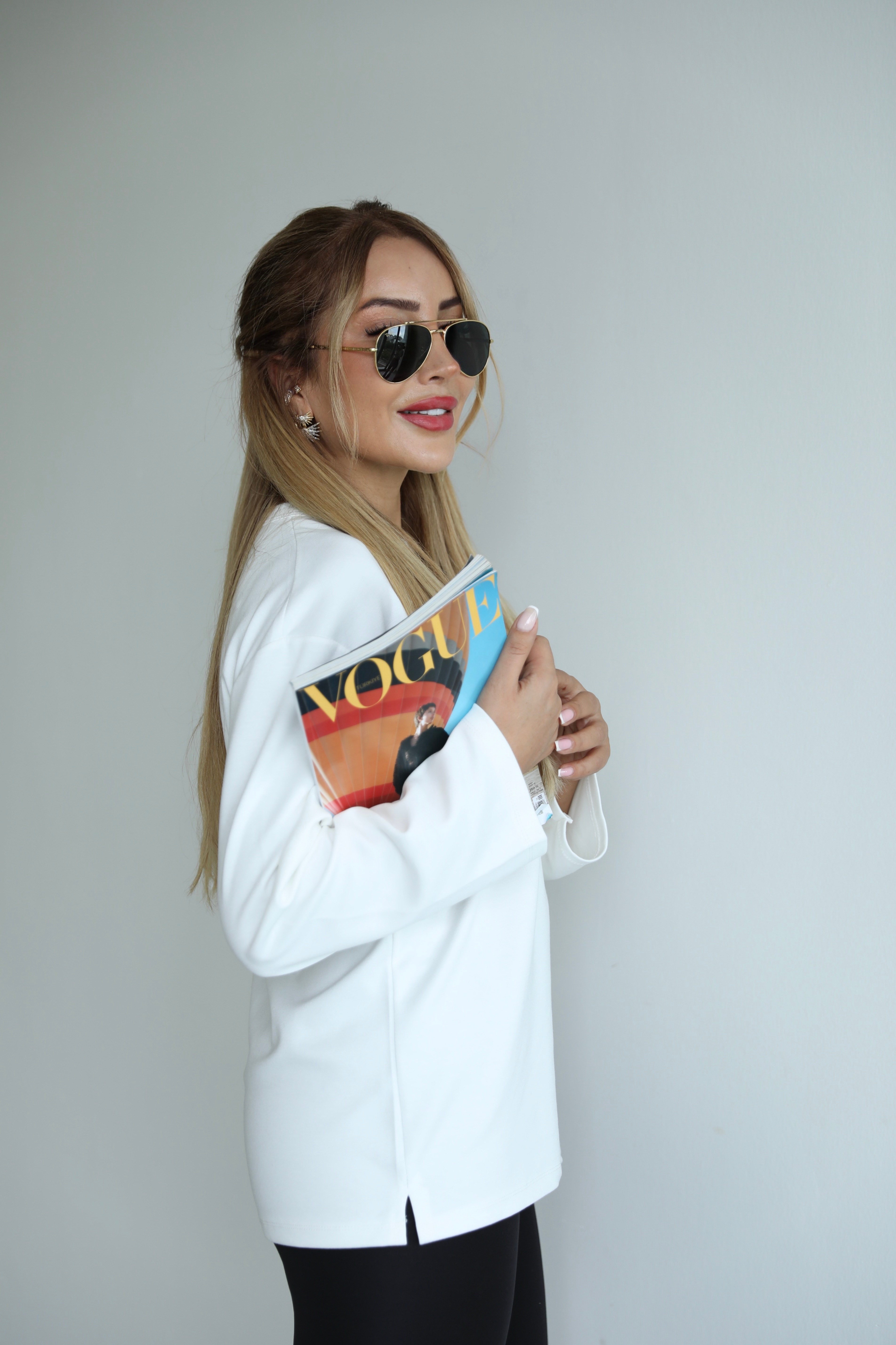 Ekru Bisiklet Yaka Modal Basic T-shirt 