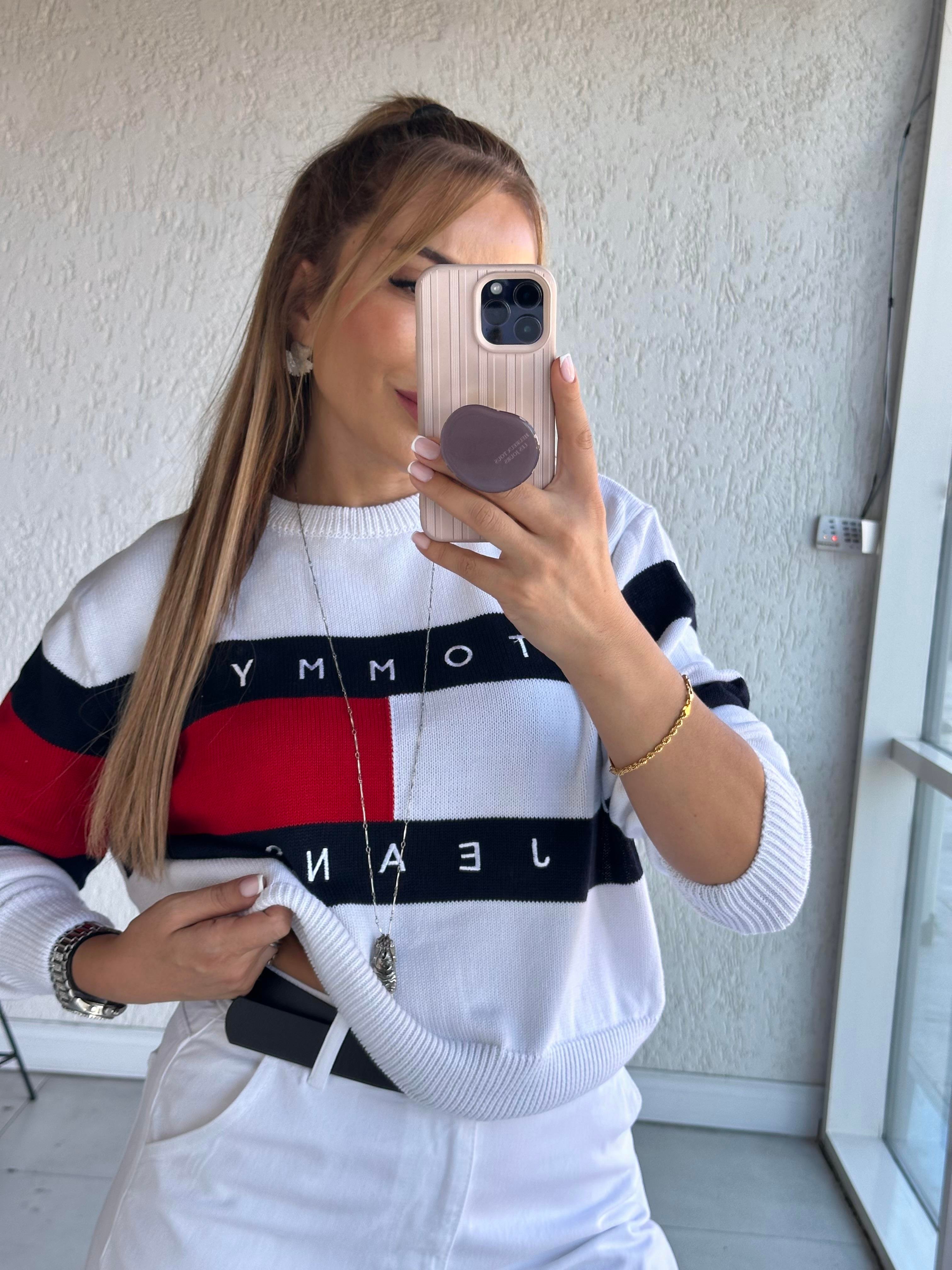 Ekru Nakışlı Triko