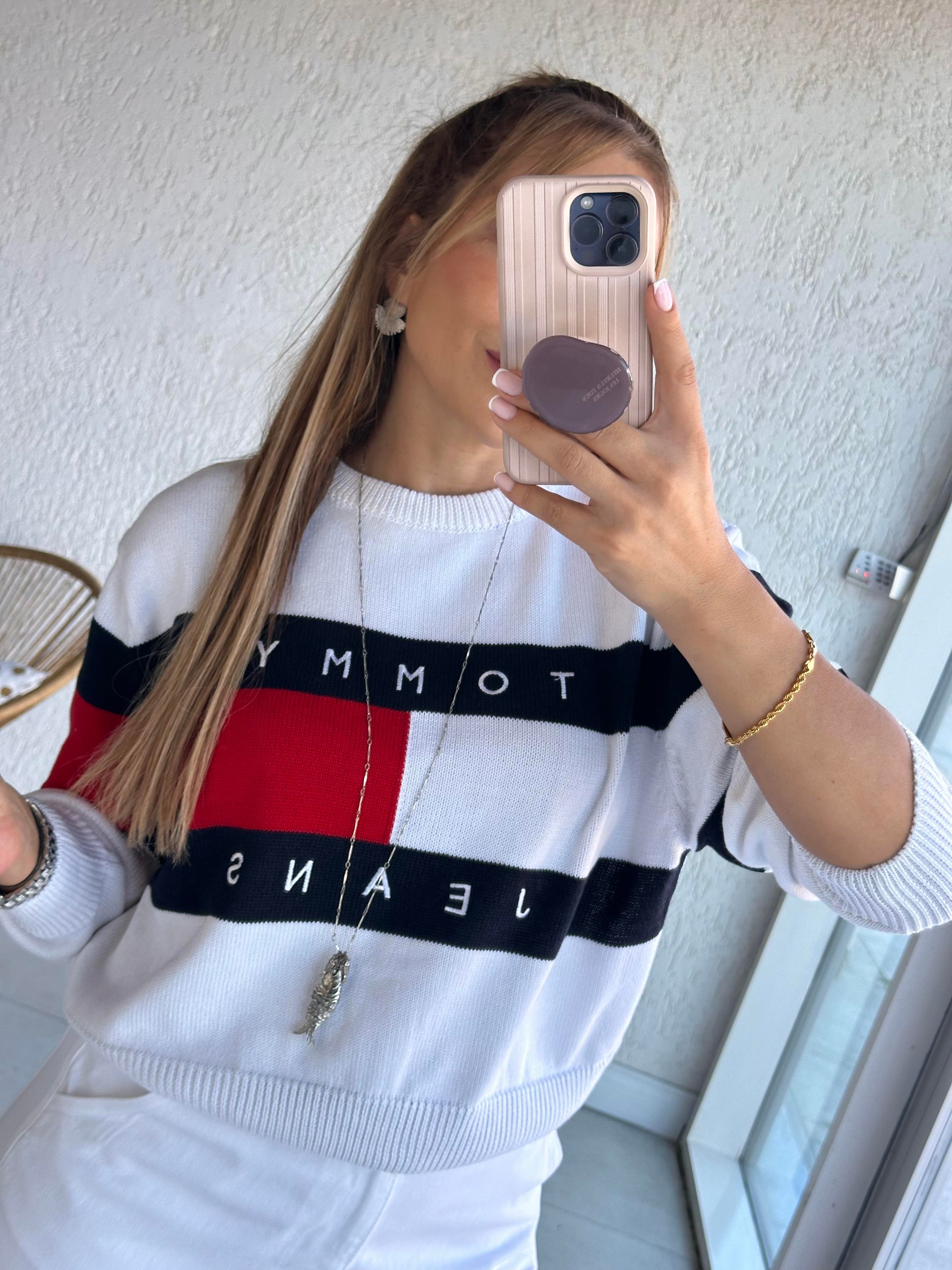 Ekru Nakışlı Triko