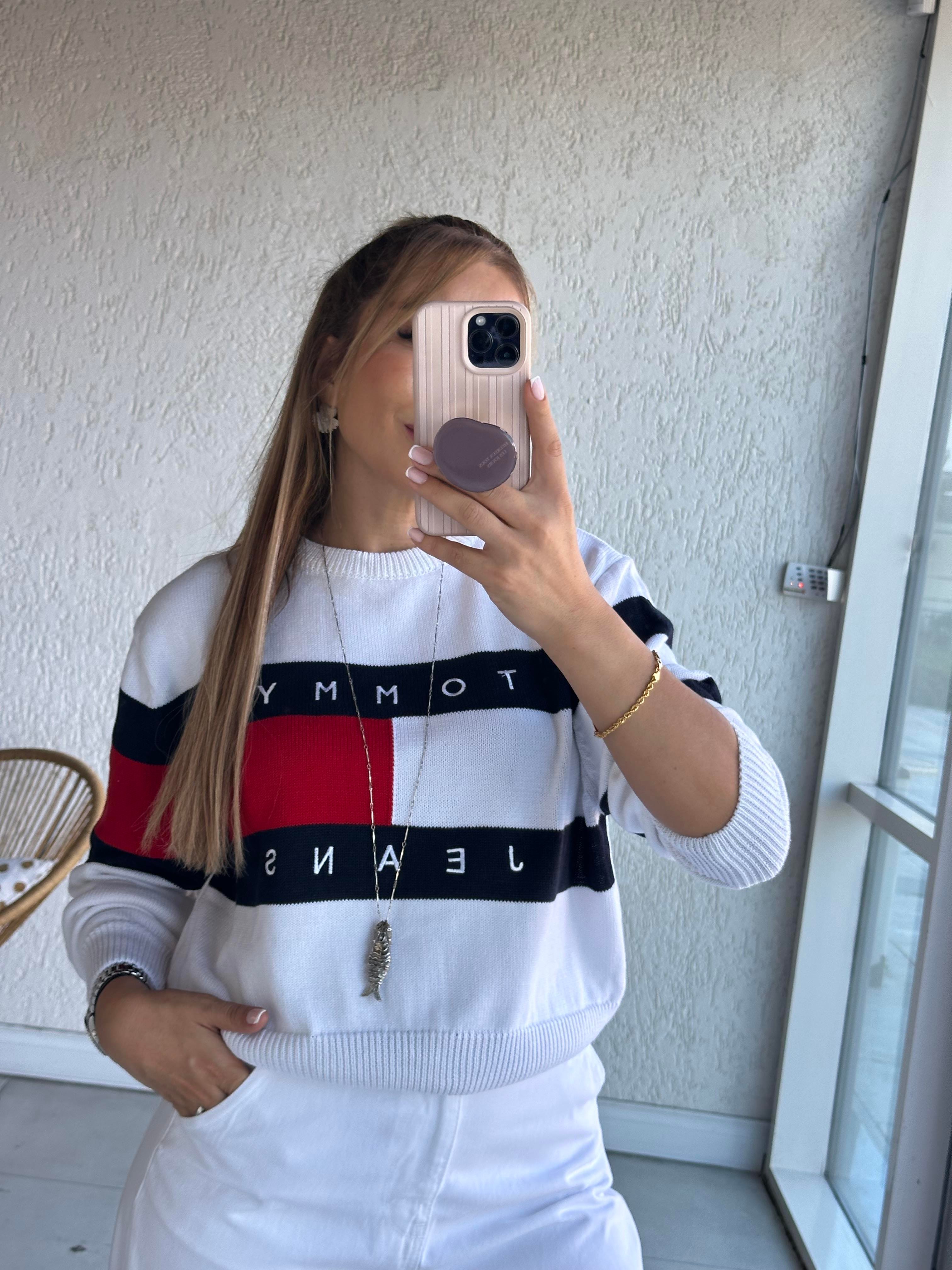 Ekru Nakışlı Triko