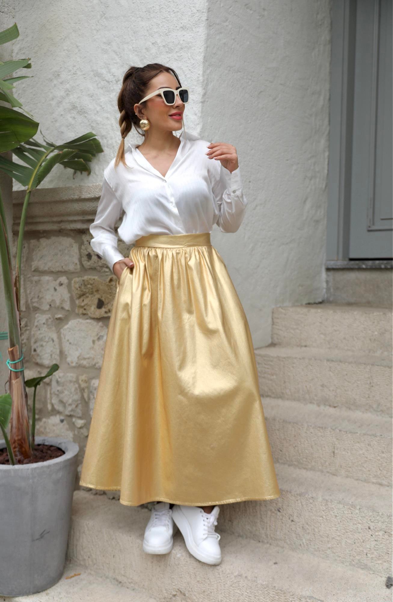 Gold Parlak Çan Etek