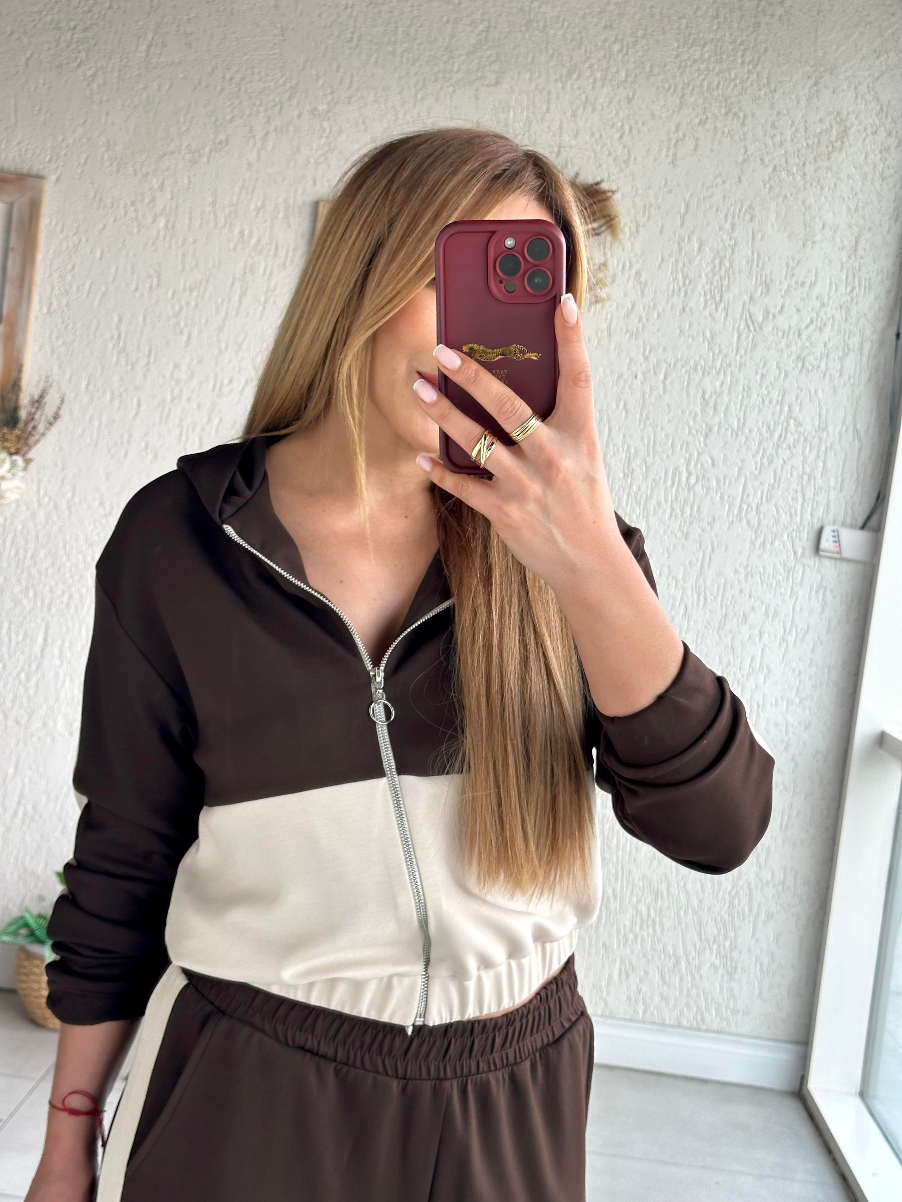 Kahve Bej Detaylı Takım
