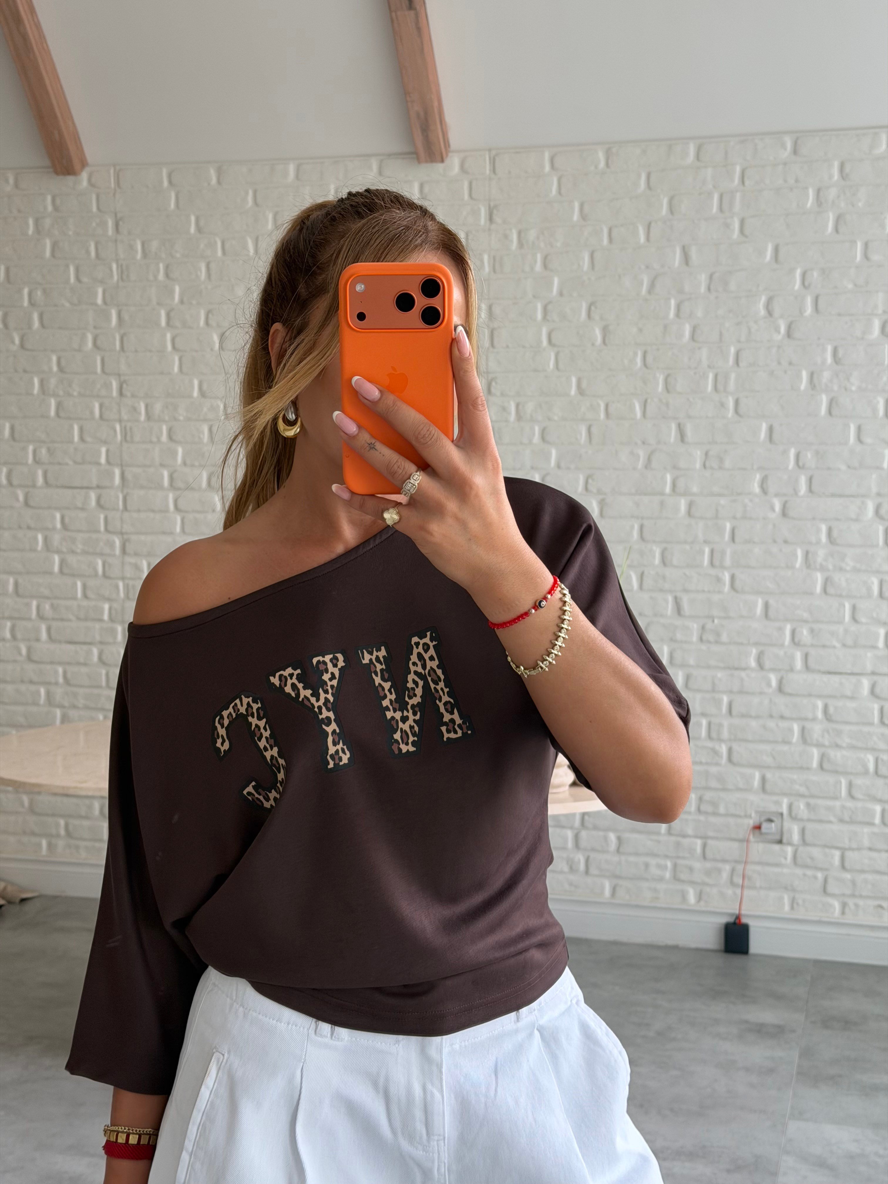 Kahve NYC Baskılı T-shirt 