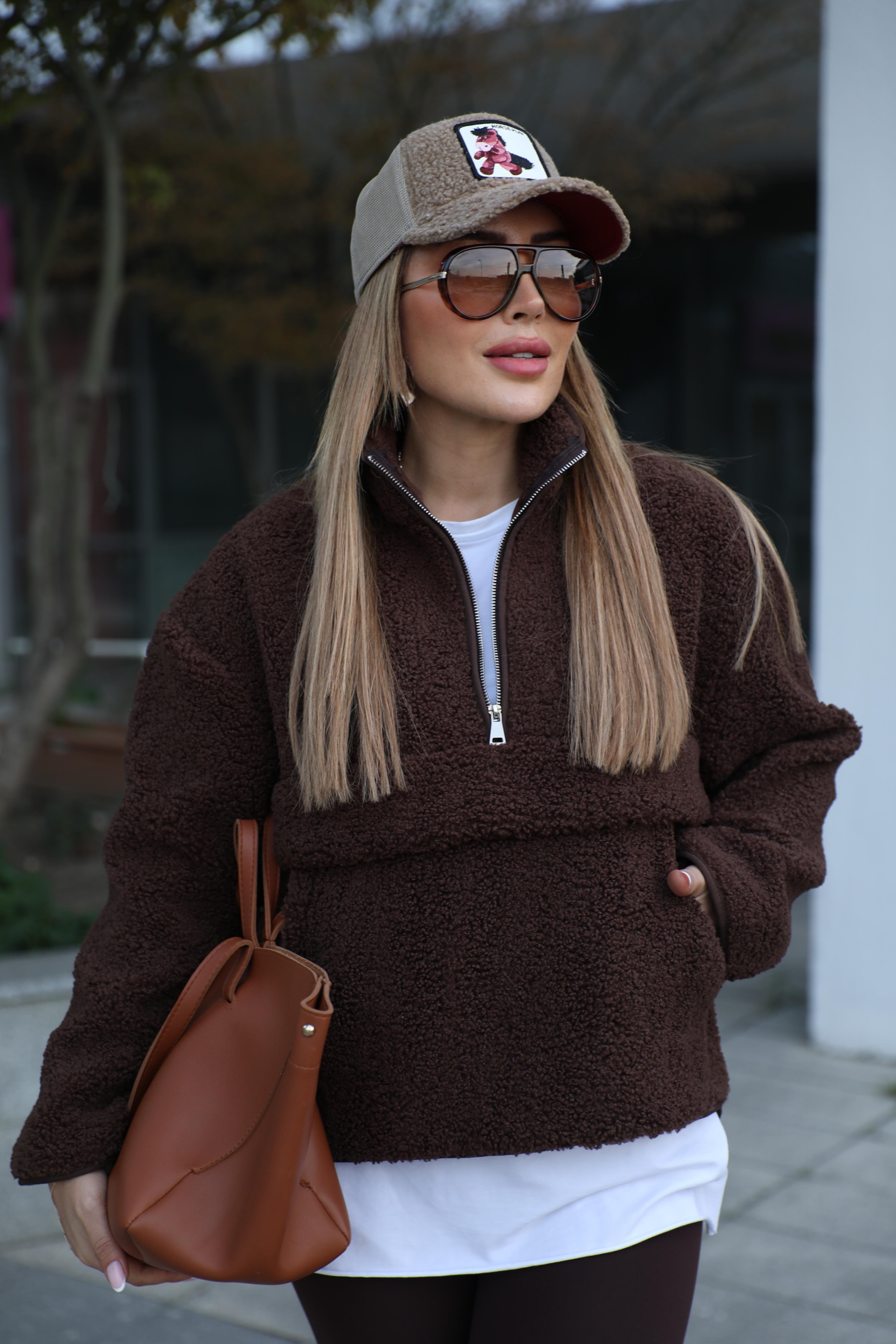 Kahve Peluş Sweat