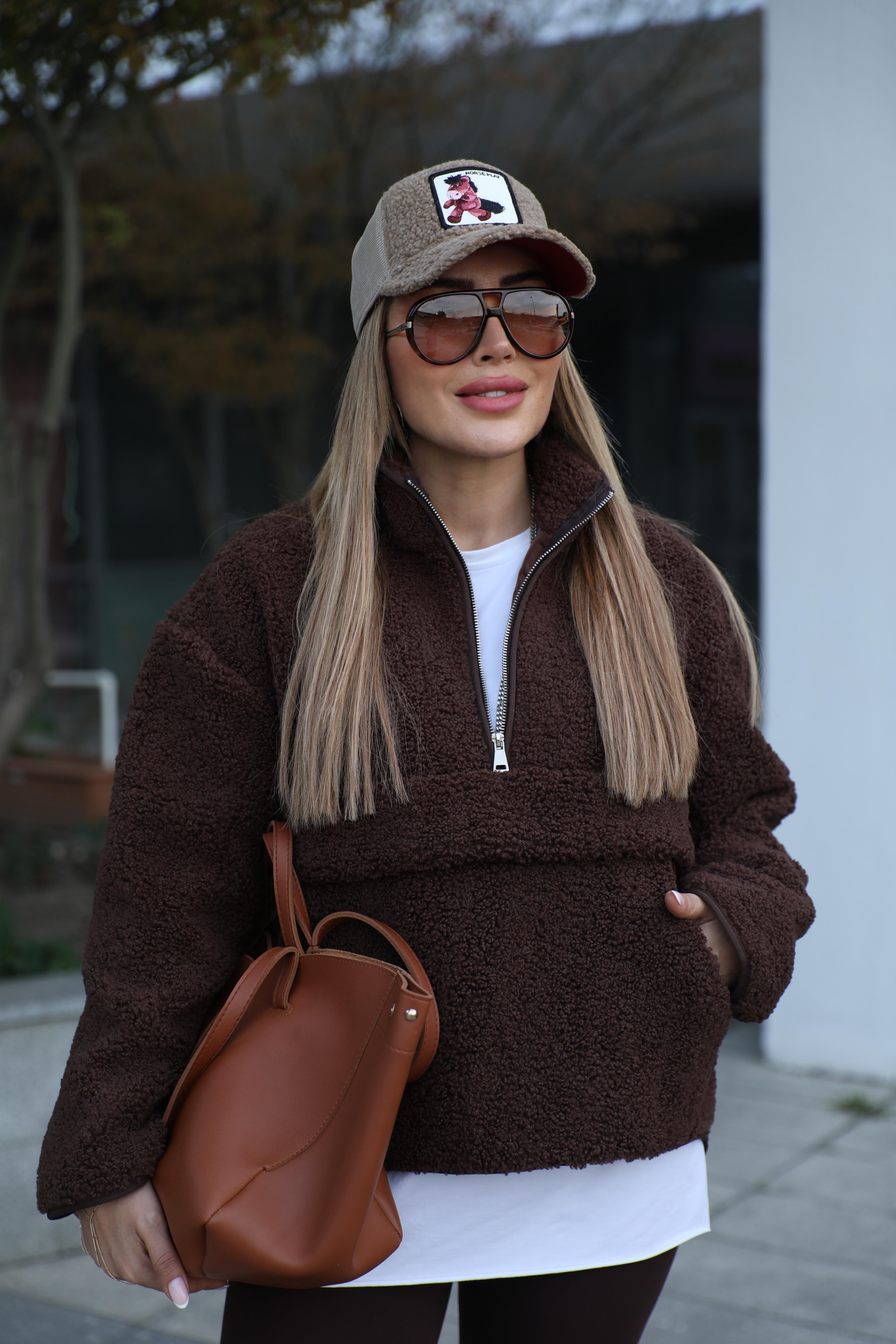 Kahve Peluş Sweat