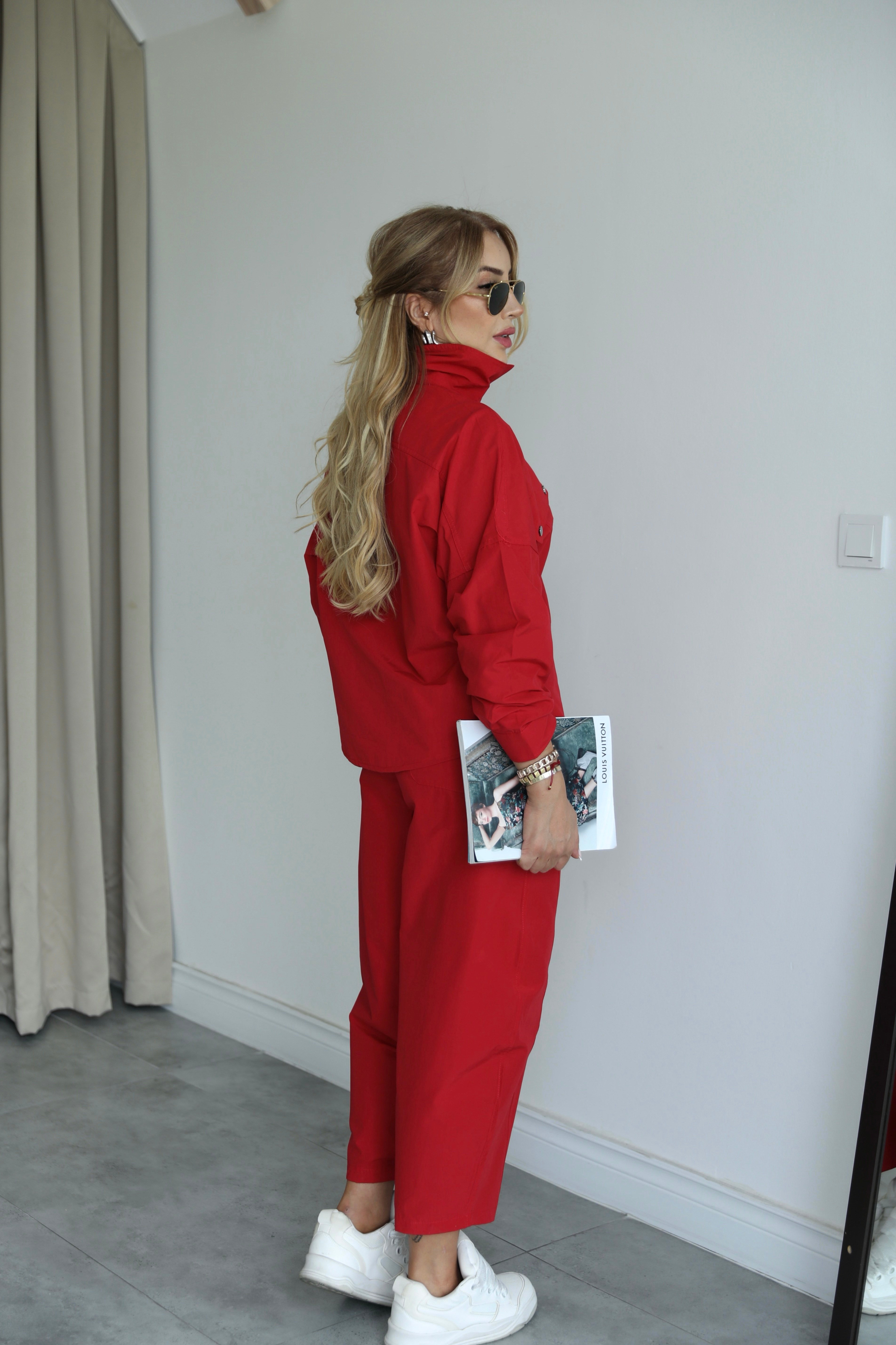 Kırmızı Çıtçıtlı Pantolon Ceket Takım 
