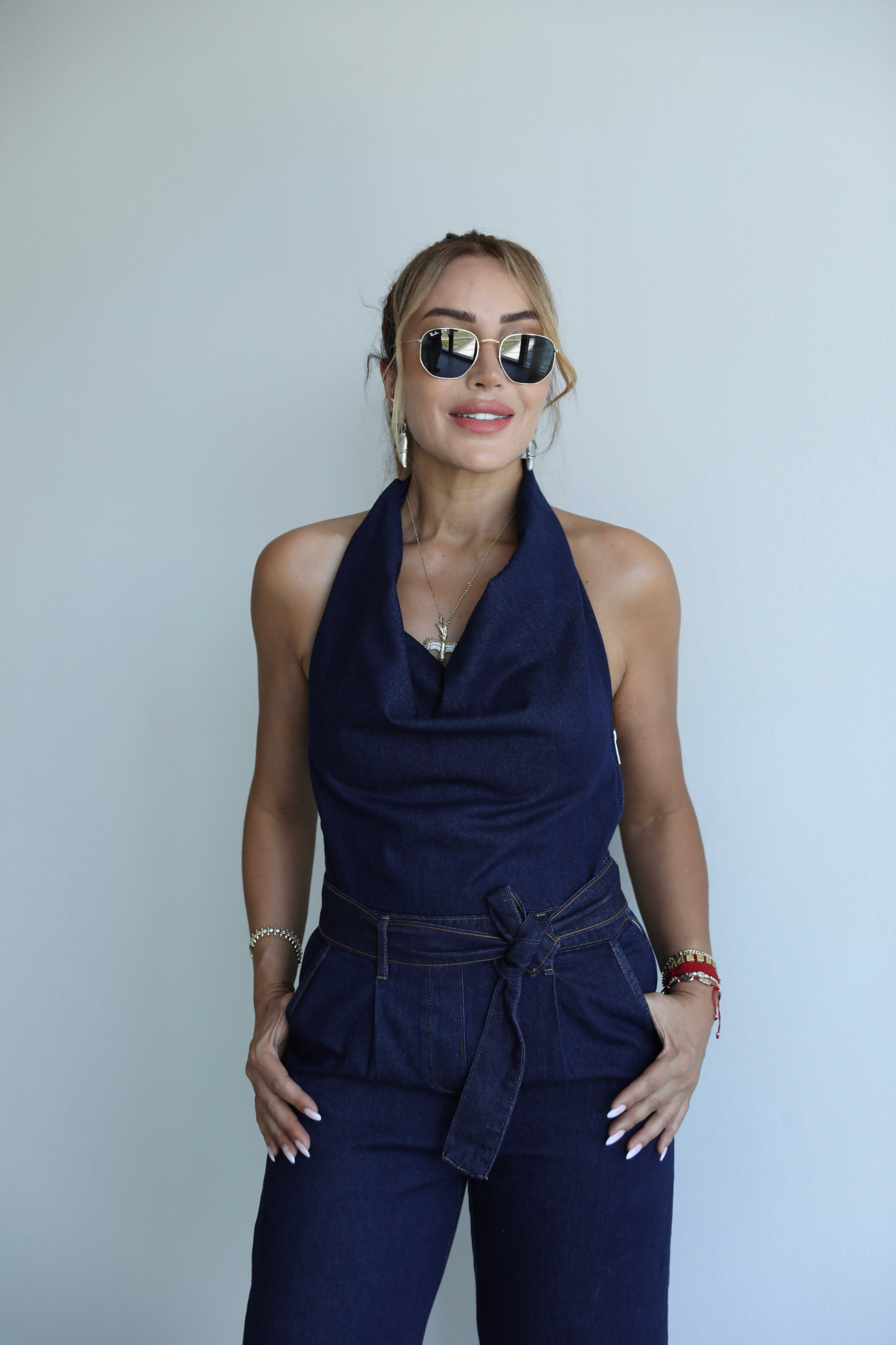 Lacivert Denim Muadil Tulum