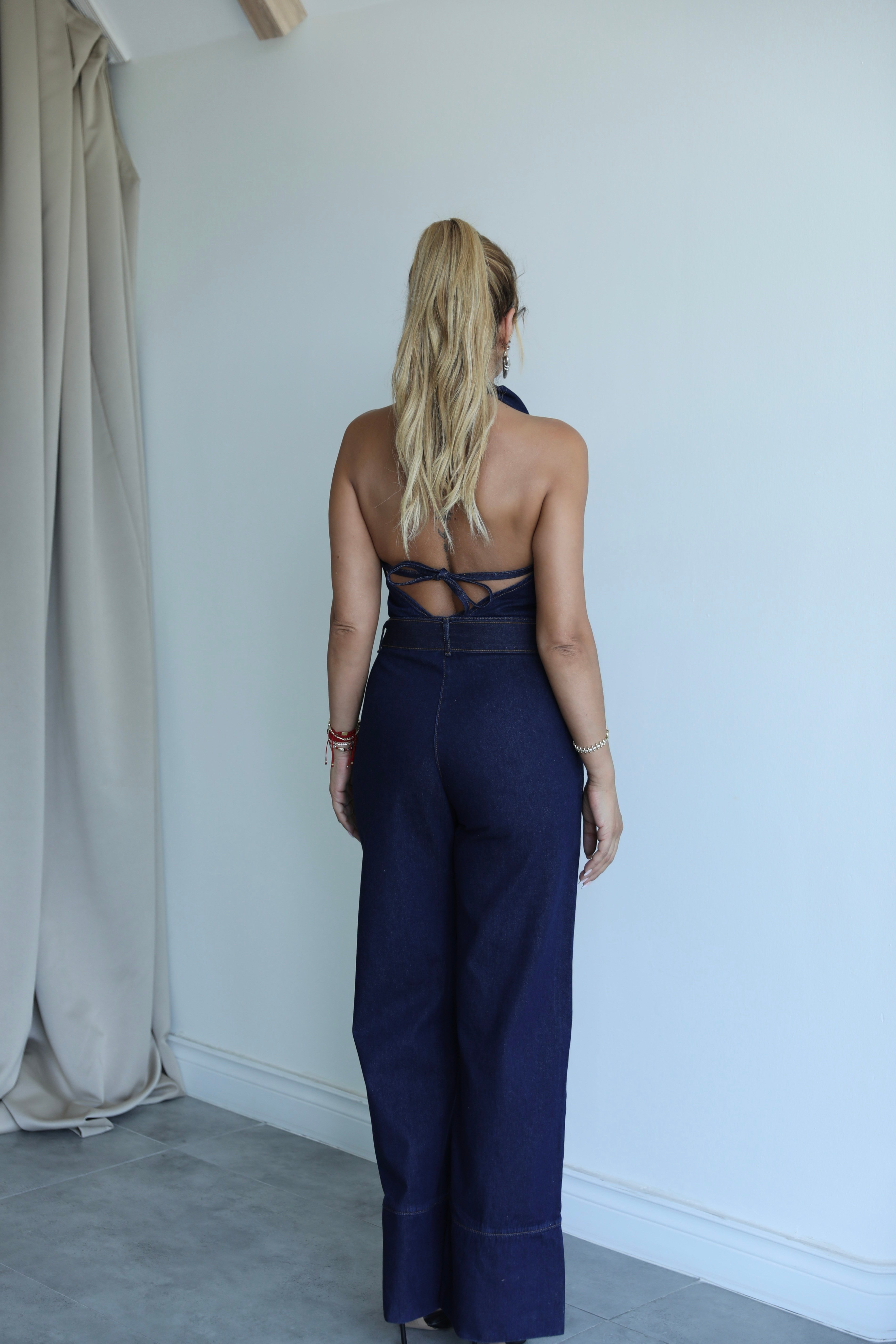 Lacivert Denim Muadil Tulum