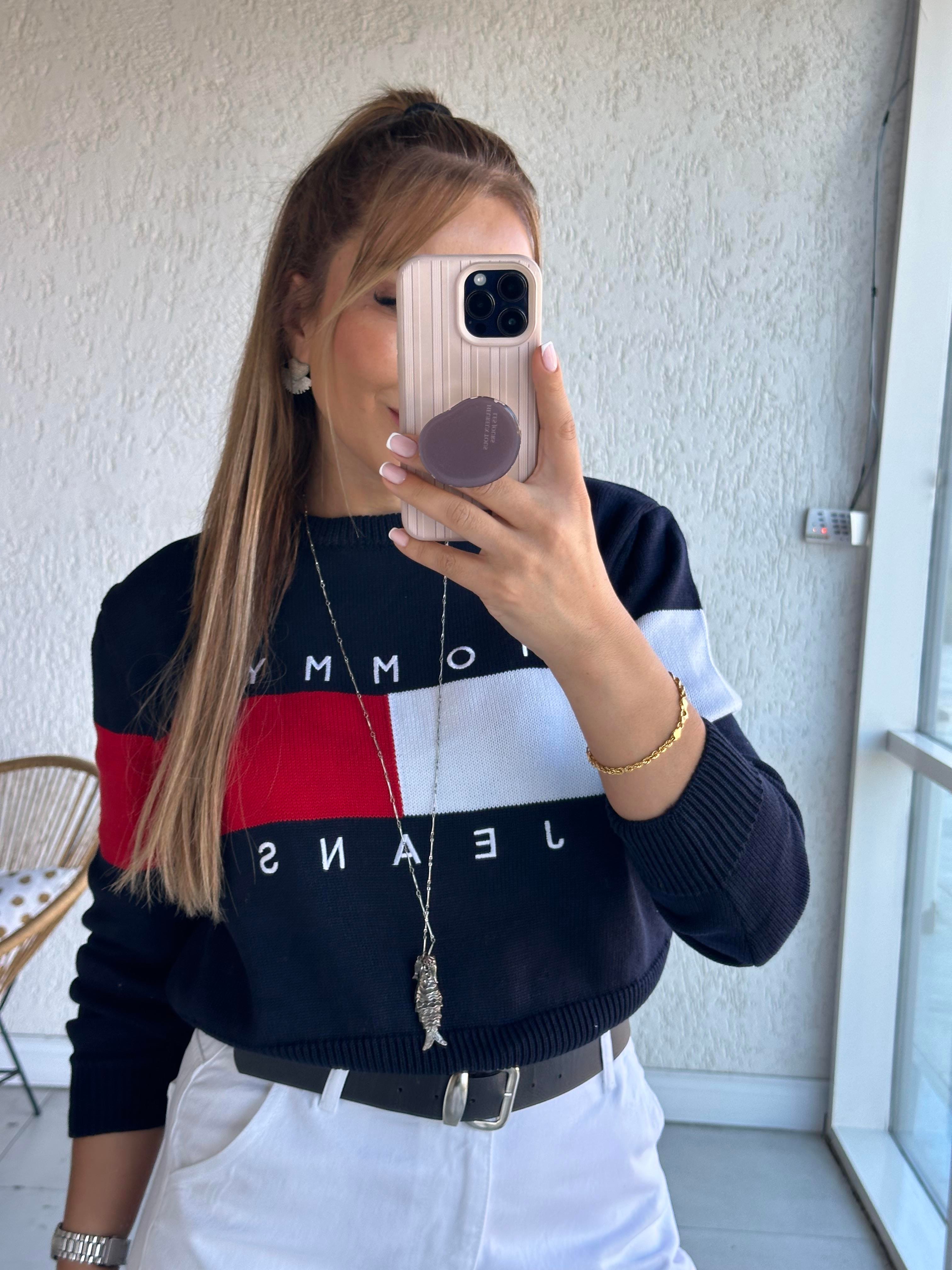 Lacivert Nakışlı Triko