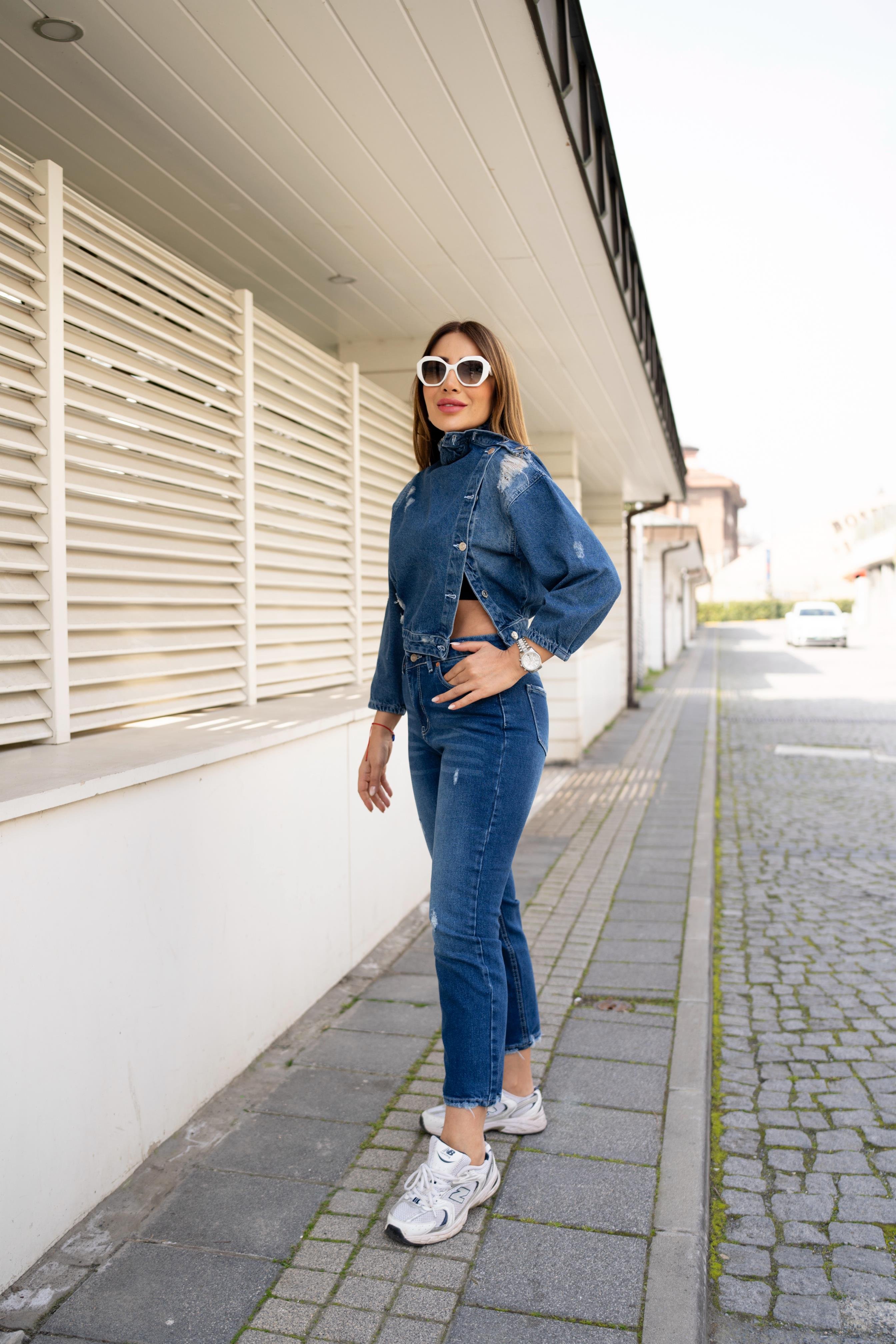 Lacivert Yıkamalı Denim