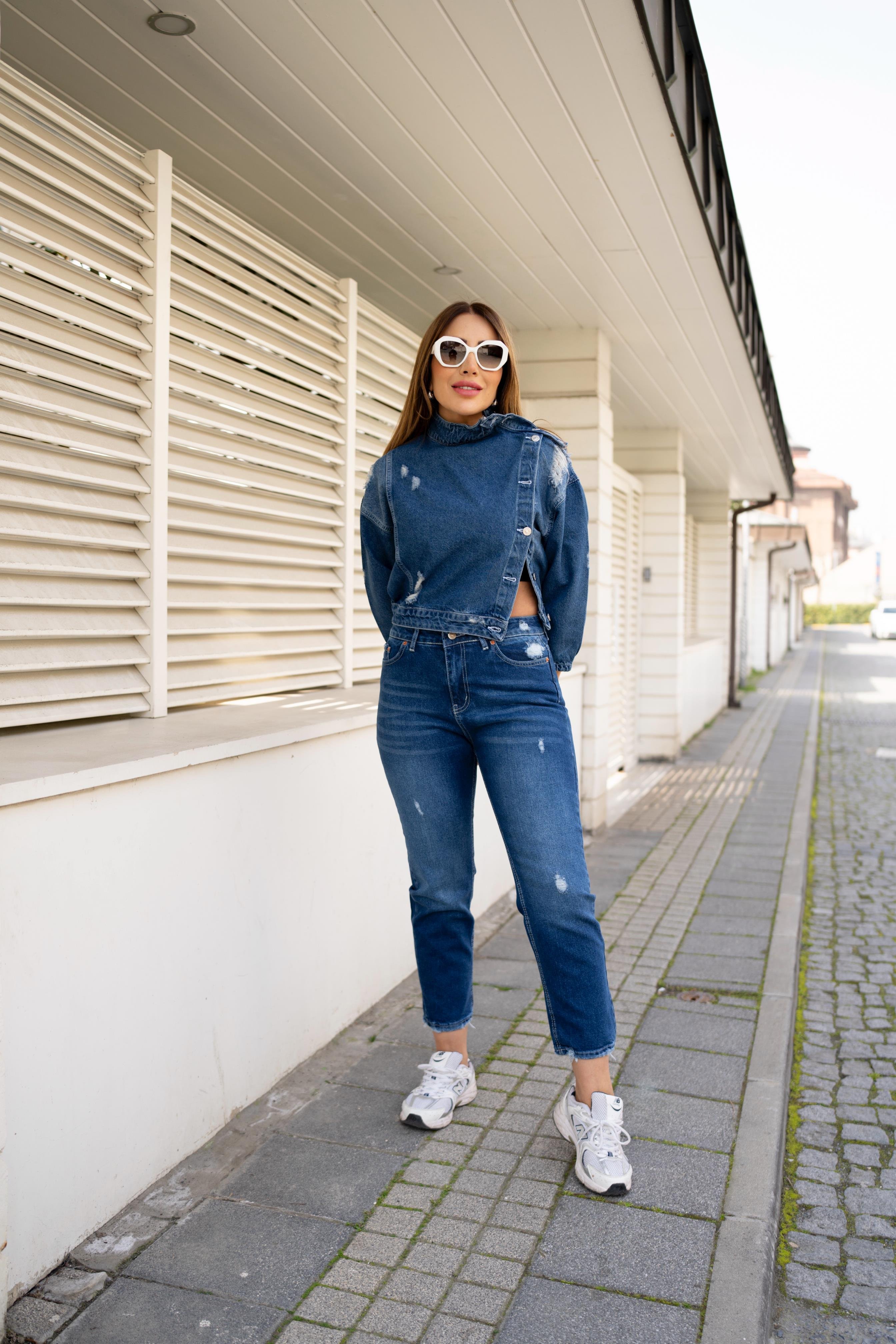 Lacivert Yıkamalı Denim