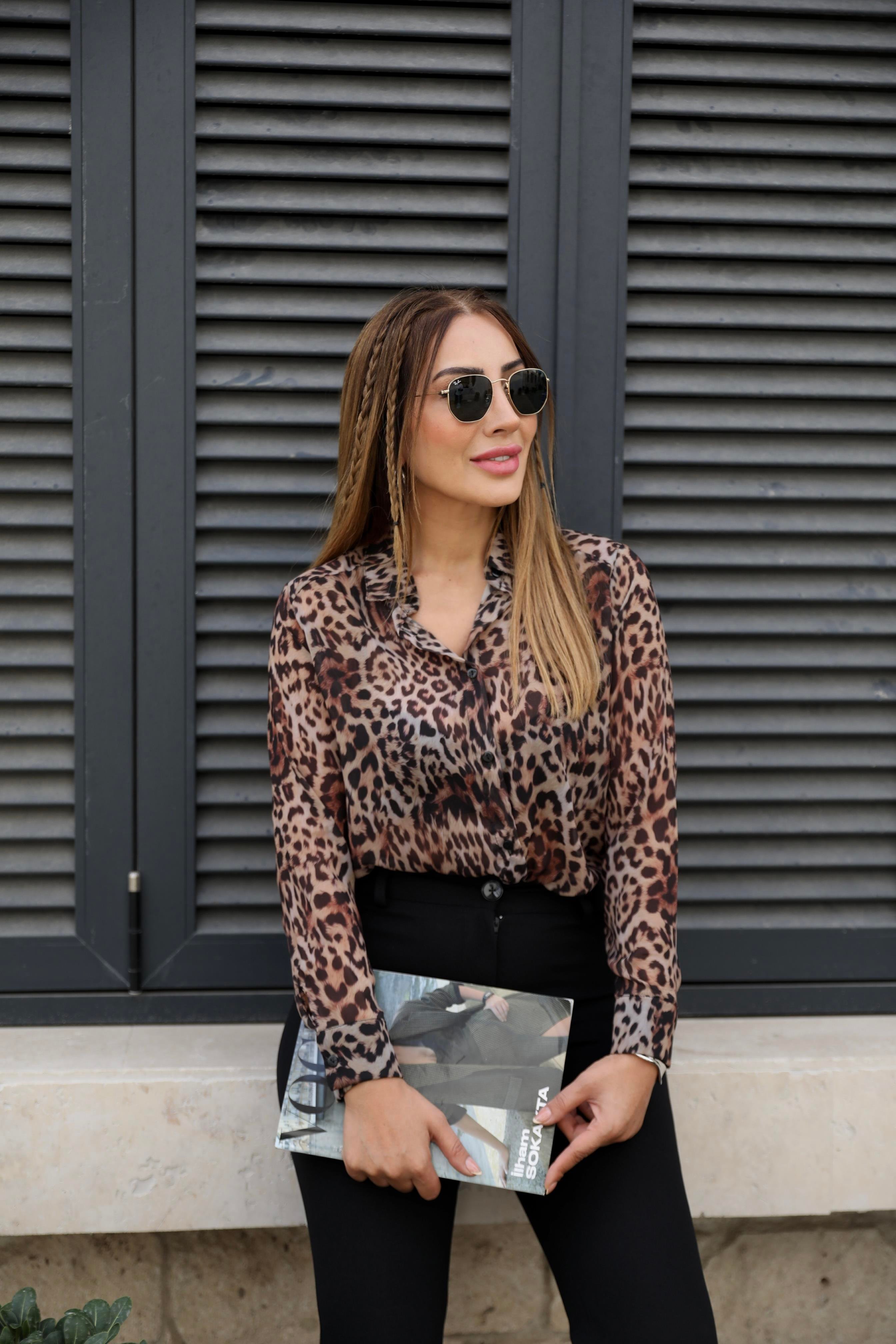 Leopar Desenli Gömlek